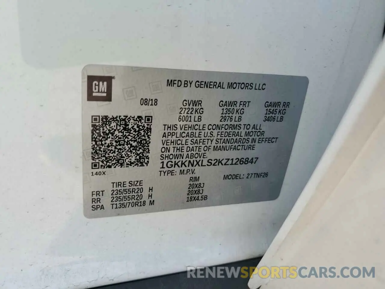 13 Photograph of a damaged car 1GKKNXLS2KZ126847 GMC ACADIA DEN 2019