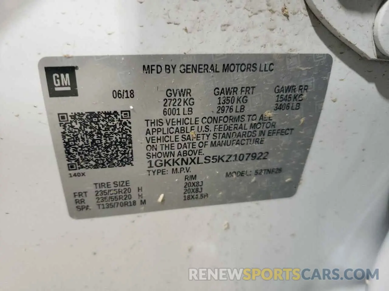 13 Photograph of a damaged car 1GKKNXLS5KZ107922 GMC ACADIA DEN 2019