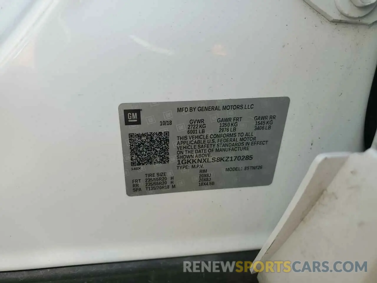 13 Photograph of a damaged car 1GKKNXLS8KZ170285 GMC ACADIA DEN 2019