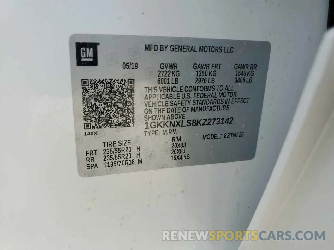 13 Photograph of a damaged car 1GKKNXLS8KZ273142 GMC ACADIA DEN 2019