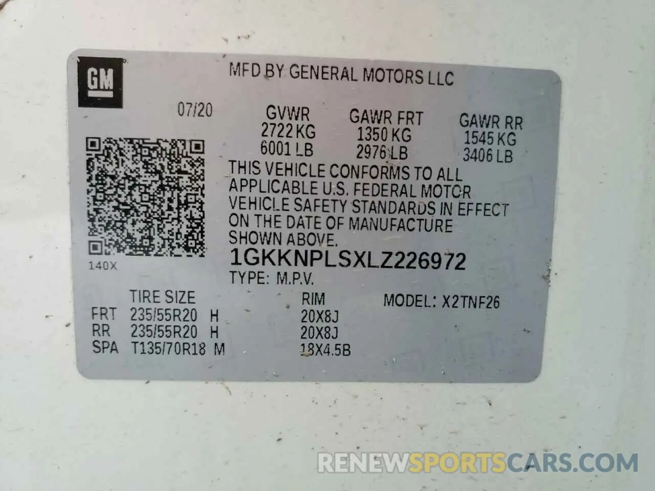 13 Photograph of a damaged car 1GKKNPLSXLZ226972 GMC ACADIA DEN 2020