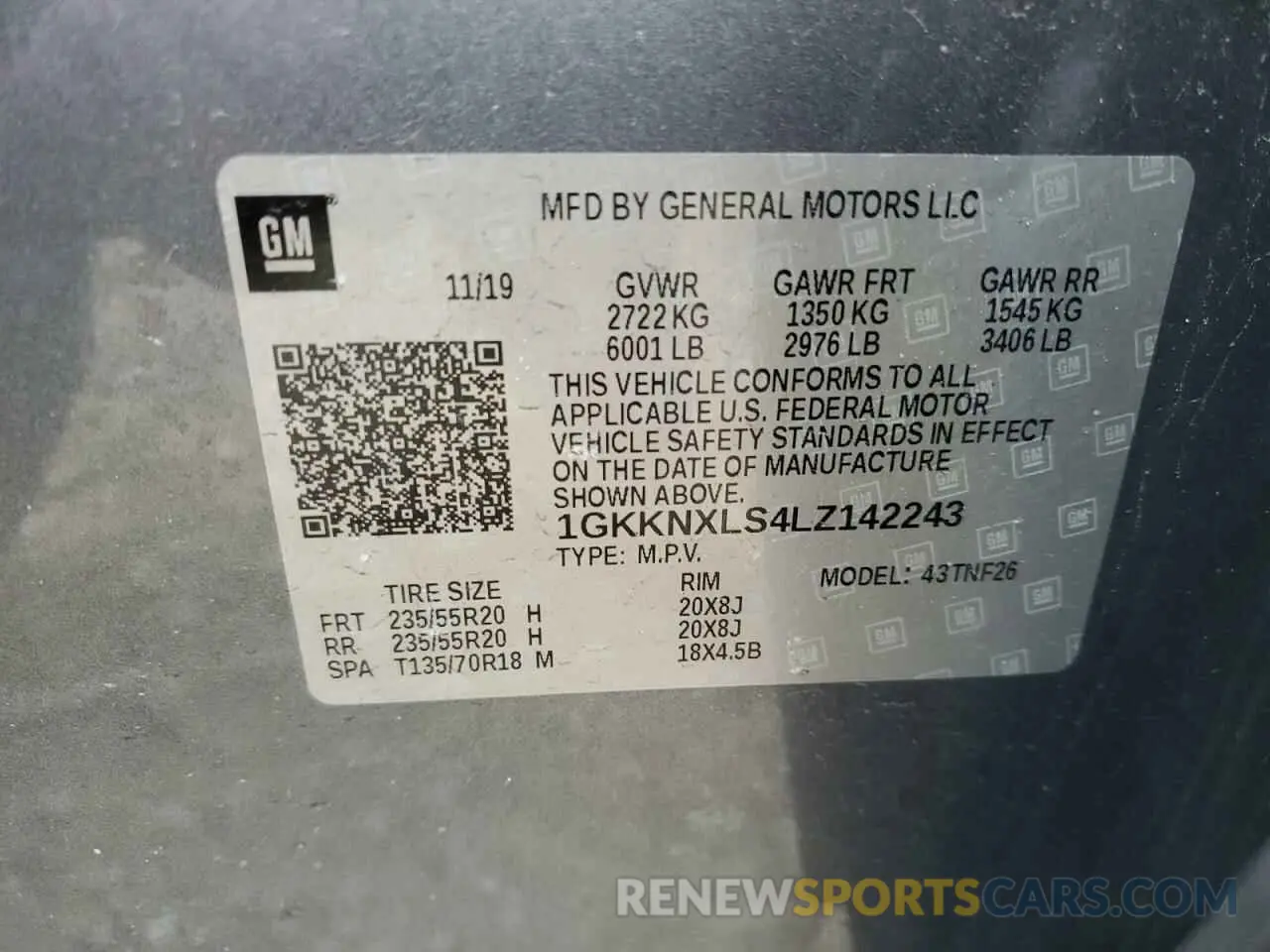 13 Photograph of a damaged car 1GKKNXLS4LZ142243 GMC ACADIA DEN 2020