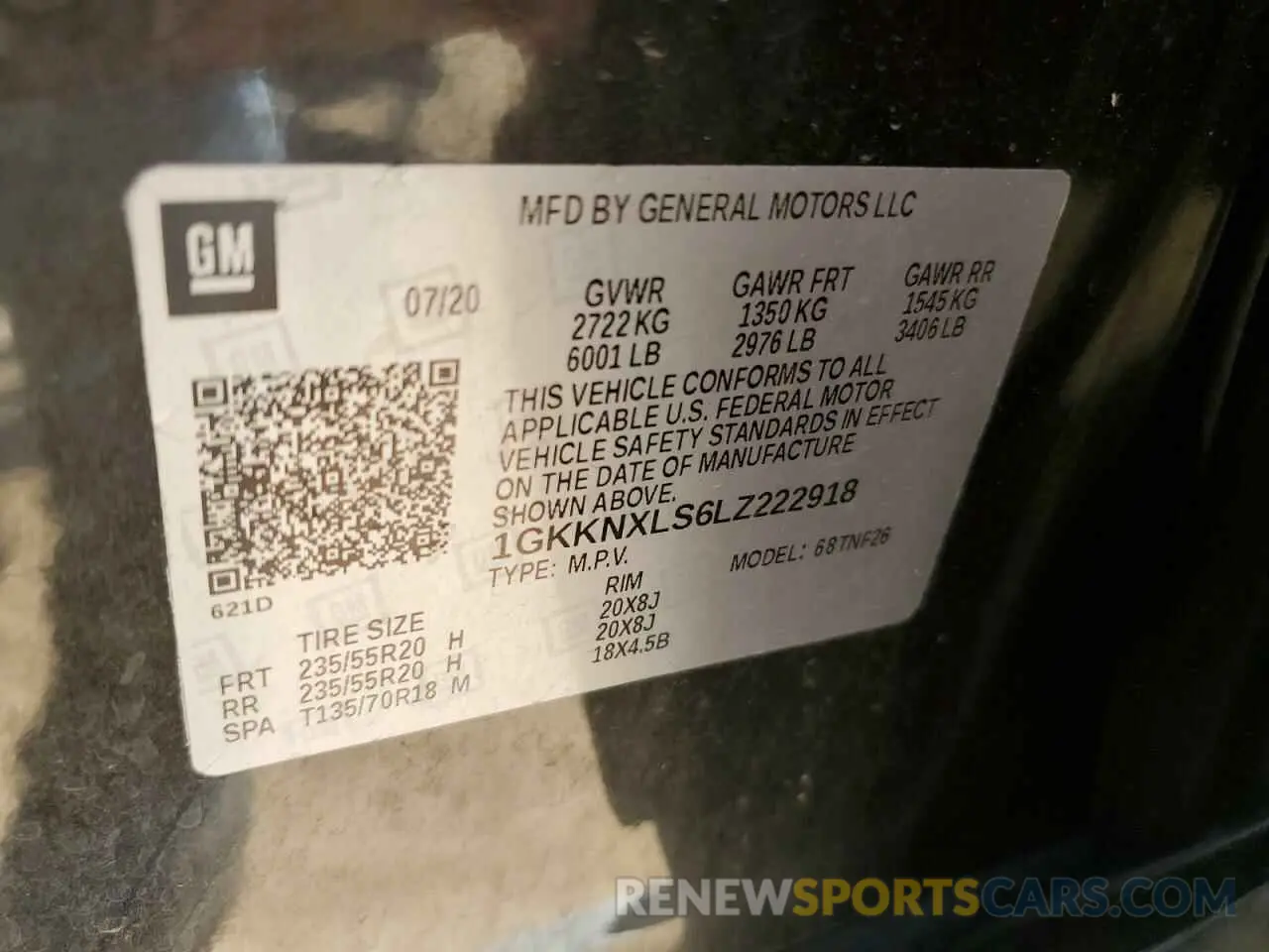 13 Photograph of a damaged car 1GKKNXLS6LZ222918 GMC ACADIA DEN 2020
