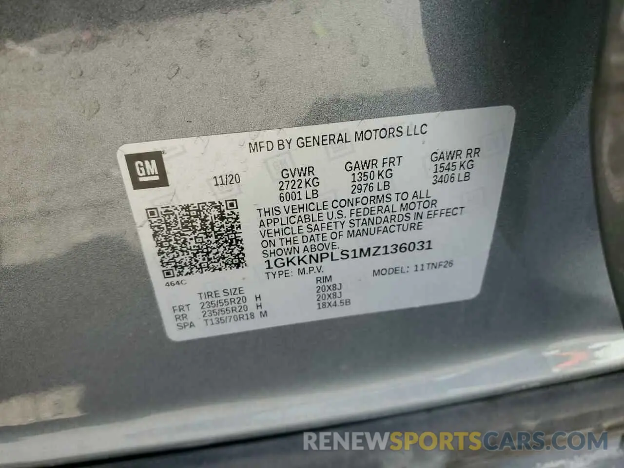 13 Photograph of a damaged car 1GKKNPLS1MZ136031 GMC ACADIA DEN 2021