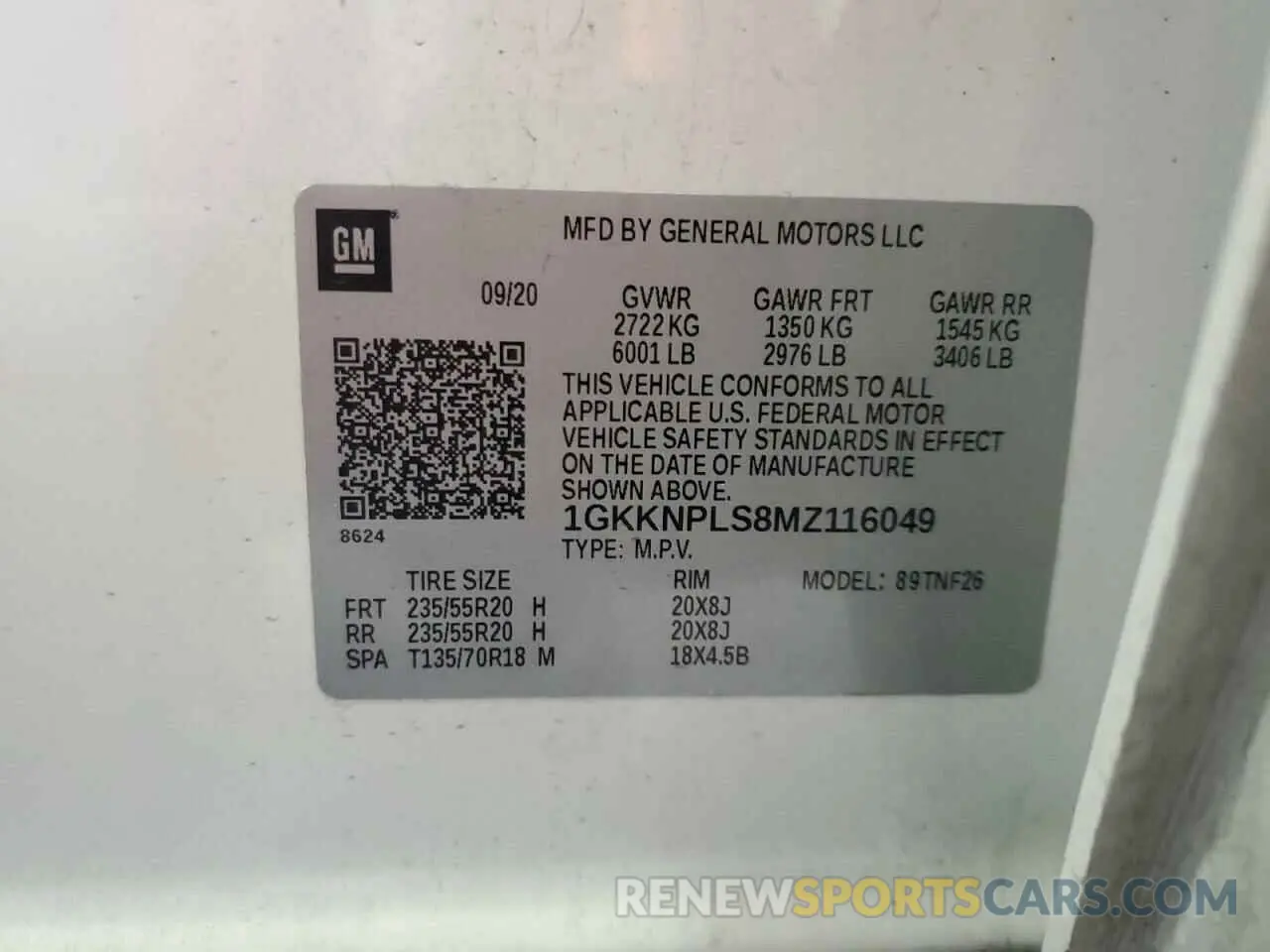 13 Photograph of a damaged car 1GKKNPLS8MZ116049 GMC ACADIA DEN 2021