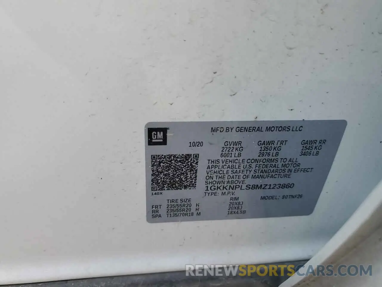 13 Photograph of a damaged car 1GKKNPLS8MZ123860 GMC ACADIA DEN 2021