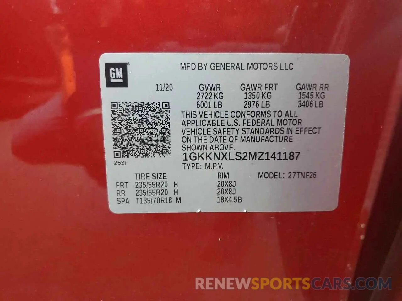 13 Photograph of a damaged car 1GKKNXLS2MZ141187 GMC ACADIA DEN 2021