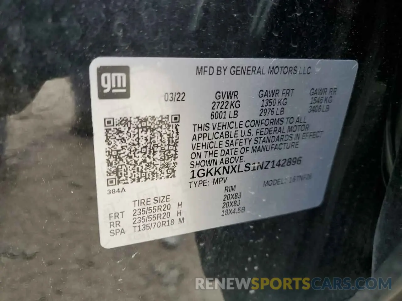 13 Photograph of a damaged car 1GKKNXLS1NZ142896 GMC ACADIA DEN 2022