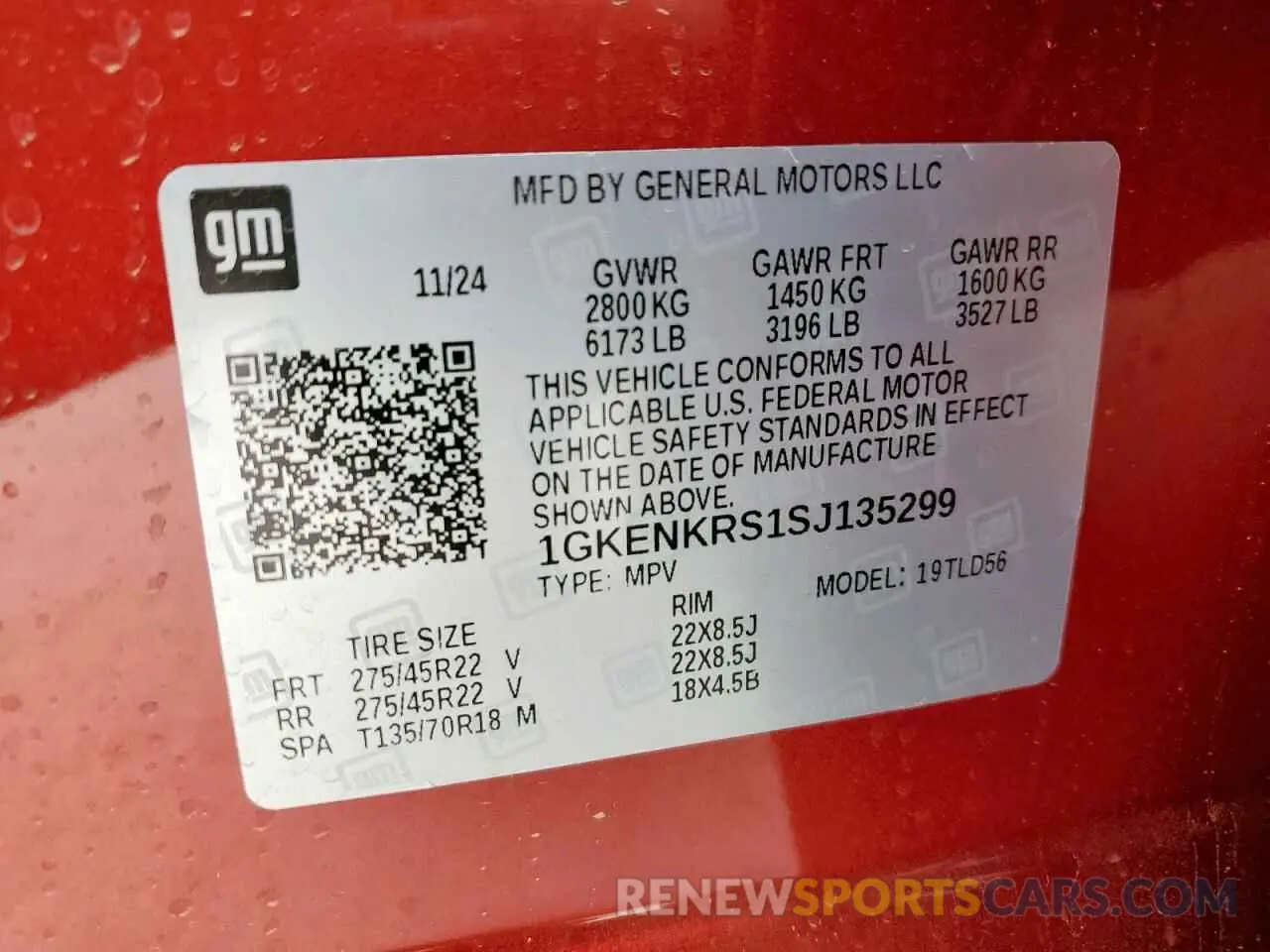 13 Photograph of a damaged car 1GKENKRS1SJ135299 GMC ACADIA ELE 2025