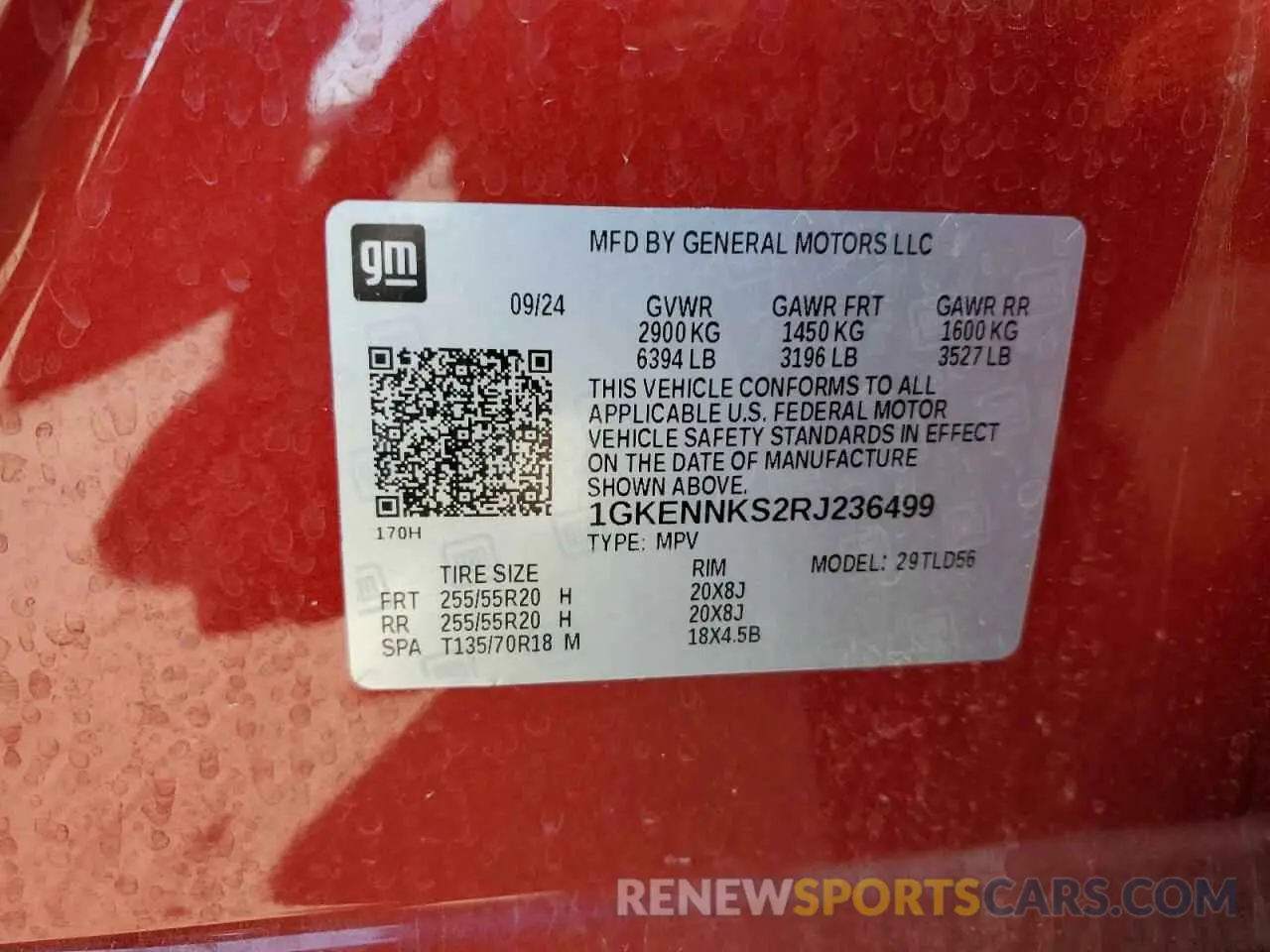 13 Photograph of a damaged car 1GKENNKS2RJ236499 GMC ACADIA UPL 2024