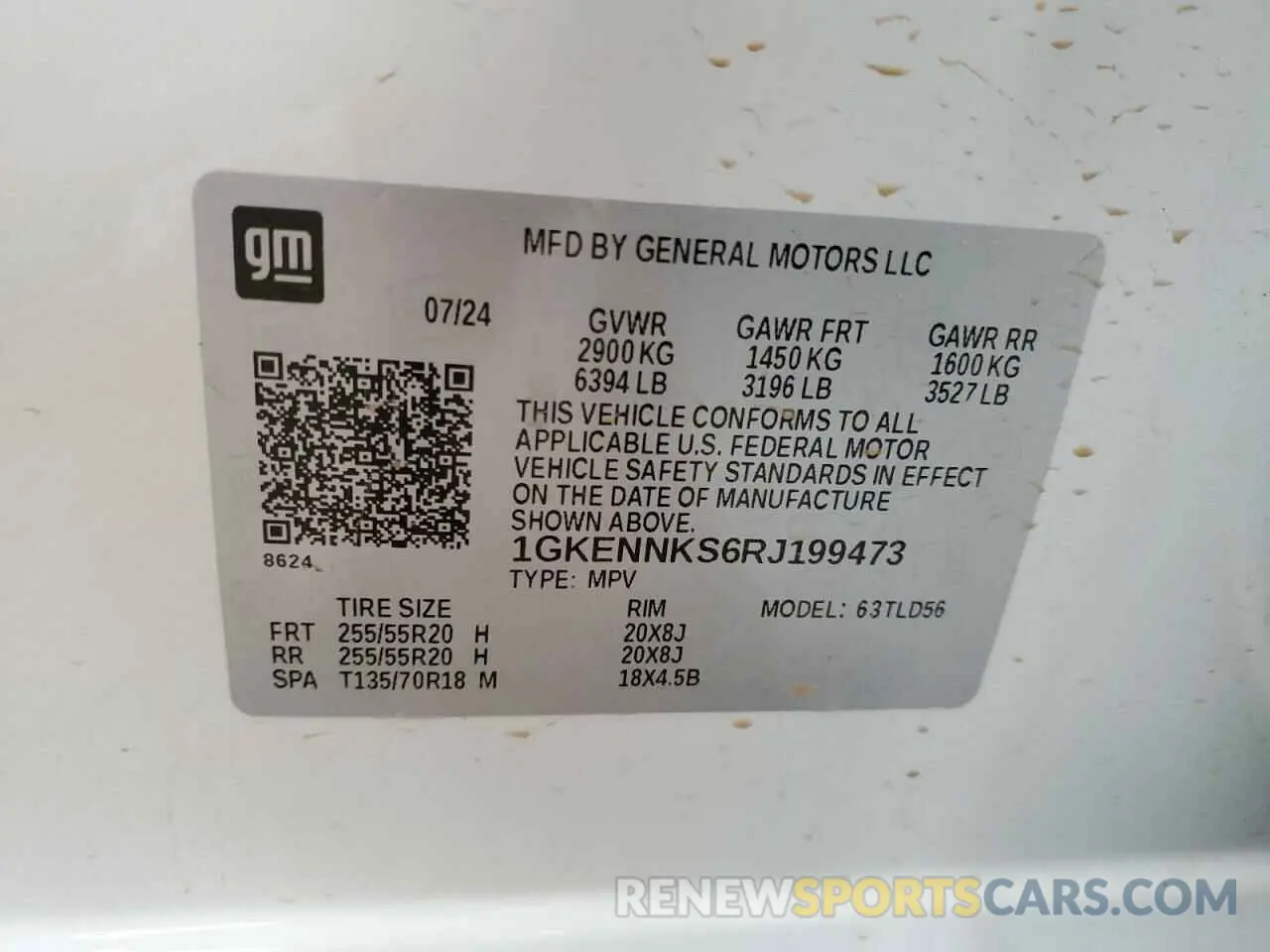 13 Photograph of a damaged car 1GKENNKS6RJ199473 GMC ACADIA UPL 2024