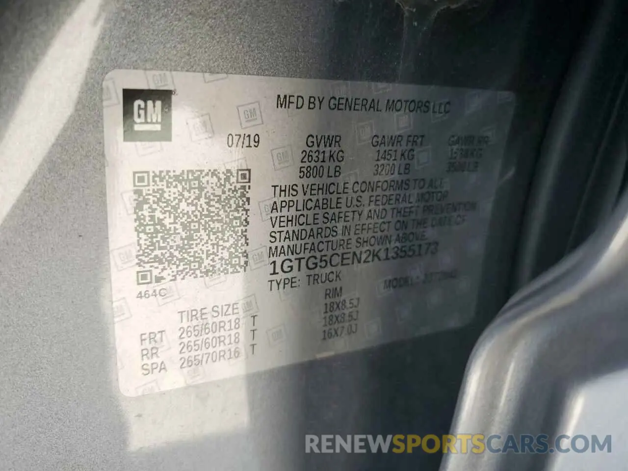 14 Photograph of a damaged car 1GTG5CEN2K1355173 GMC CANYON 2019