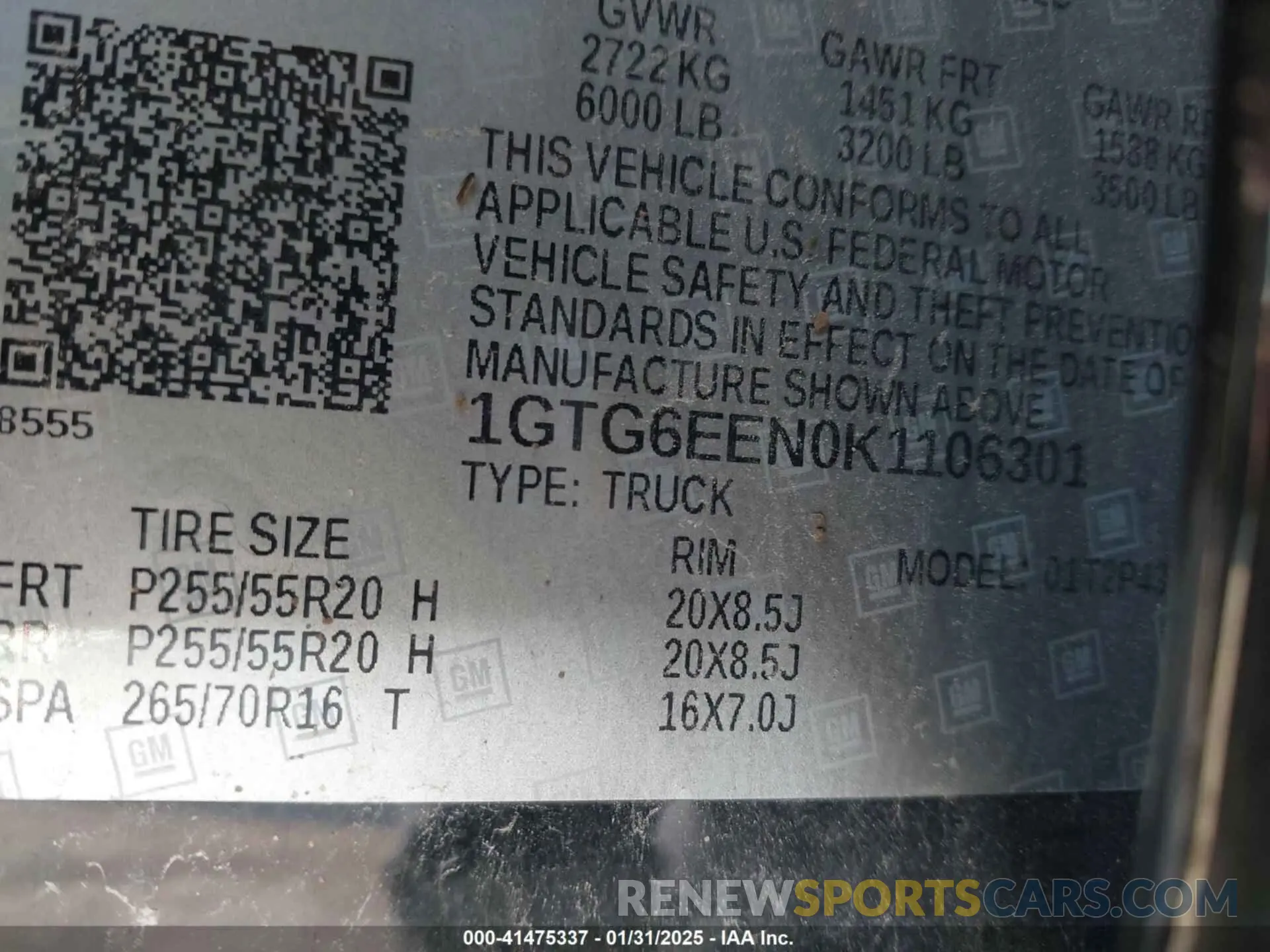 9 Photograph of a damaged car 1GTG6EEN0K1106301 GMC CANYON 2019