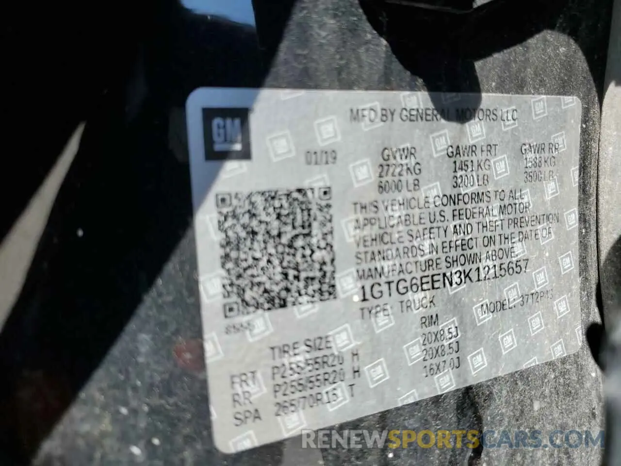 13 Photograph of a damaged car 1GTG6EEN3K1215657 GMC CANYON 2019