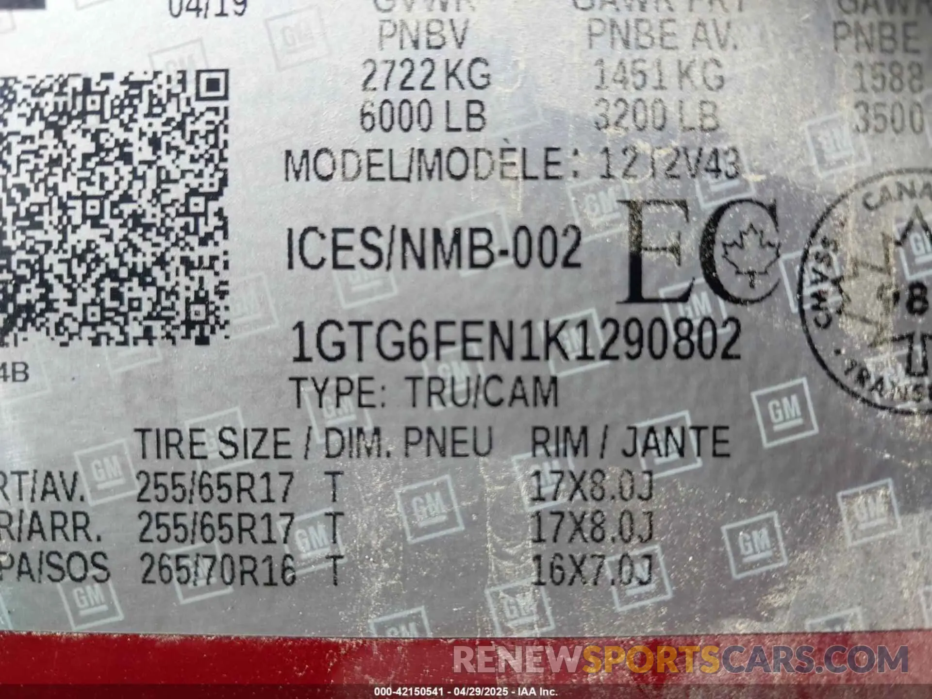 9 Photograph of a damaged car 1GTG6FEN1K1290802 GMC CANYON 2019