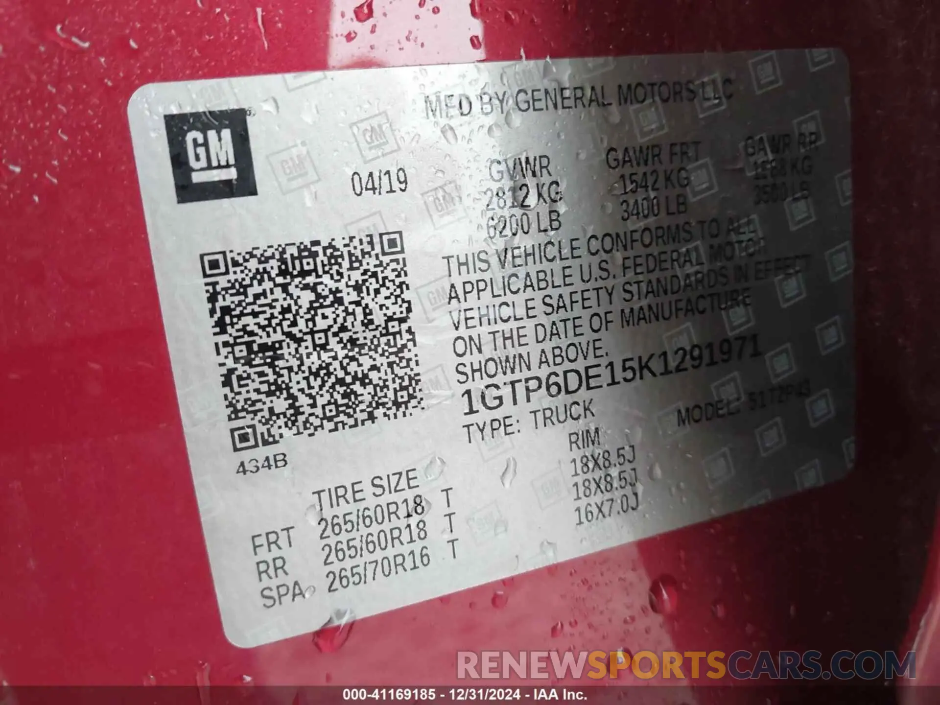 9 Photograph of a damaged car 1GTP6DE15K1291971 GMC CANYON 2019