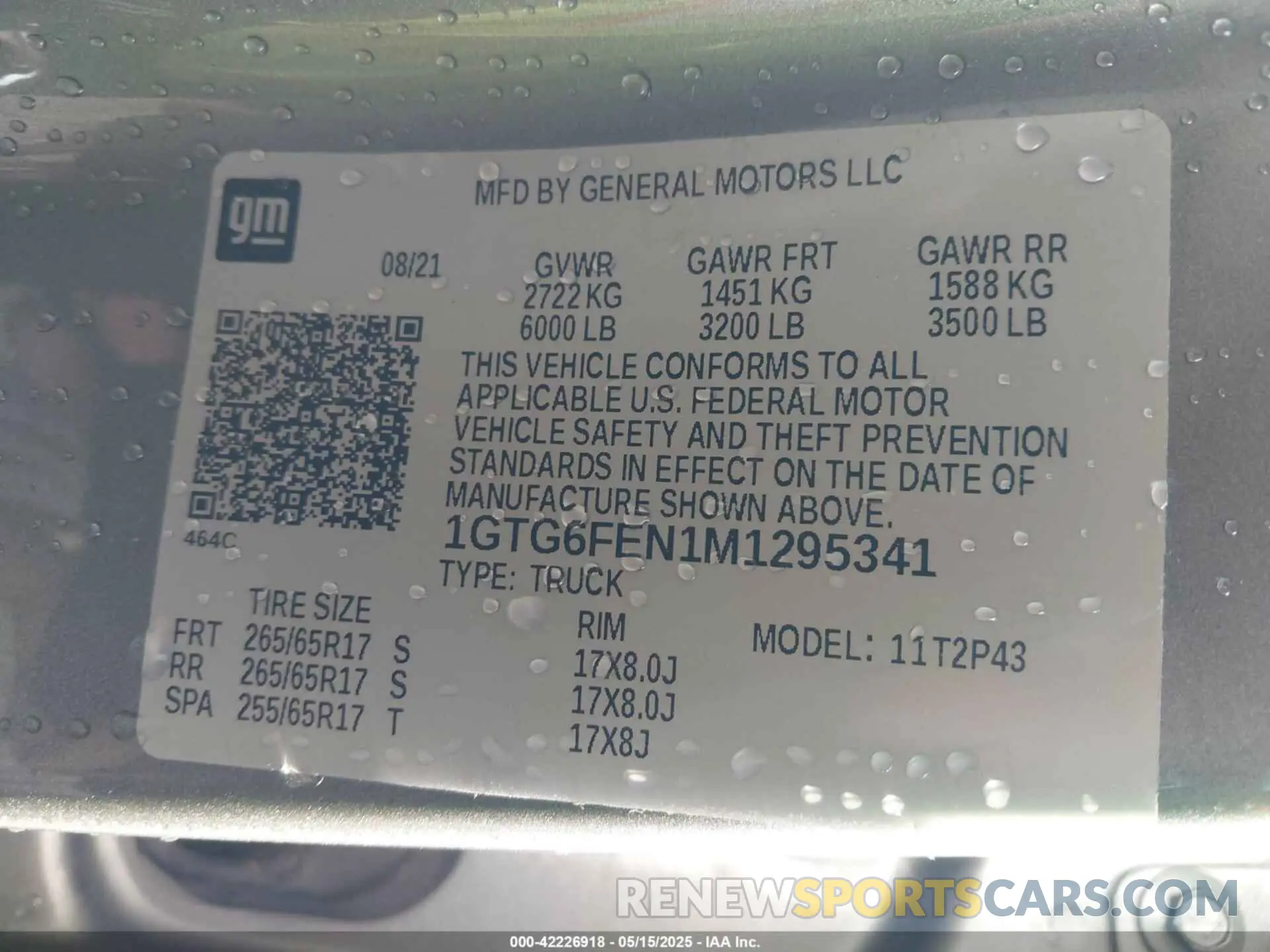 9 Photograph of a damaged car 1GTG6FEN1M1295341 GMC CANYON 2021