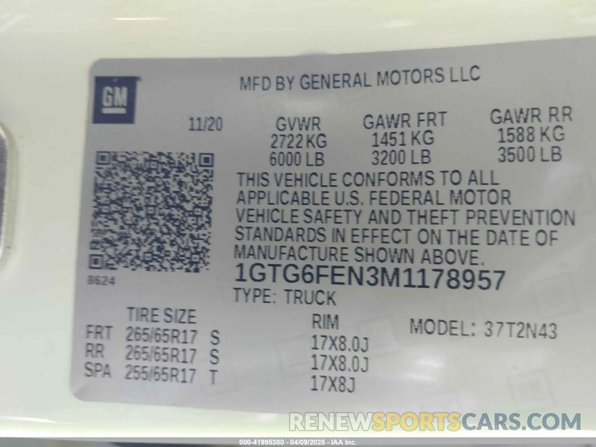 9 Photograph of a damaged car 1GTG6FEN3M1178957 GMC CANYON 2021