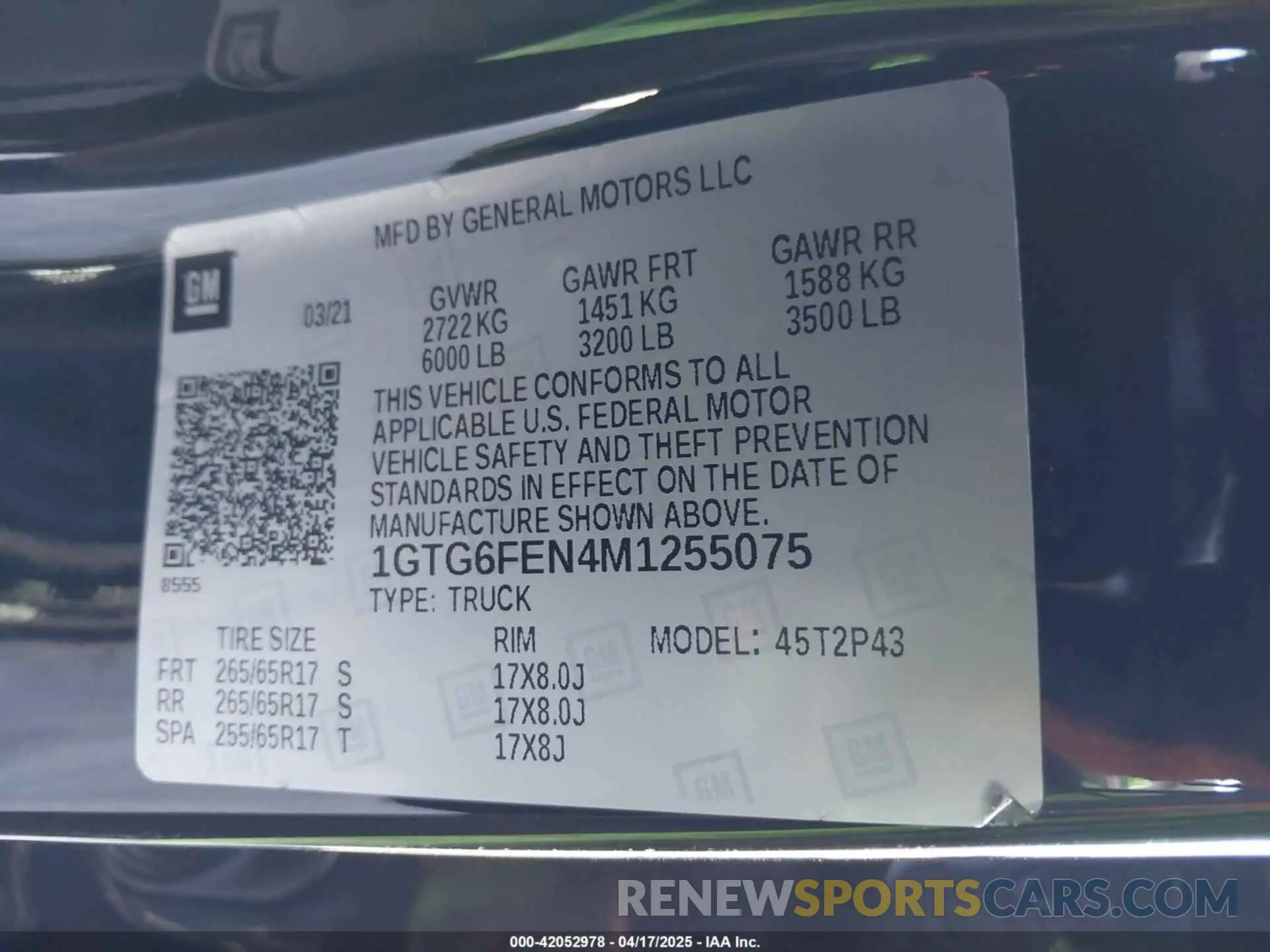 9 Photograph of a damaged car 1GTG6FEN4M1255075 GMC CANYON 2021