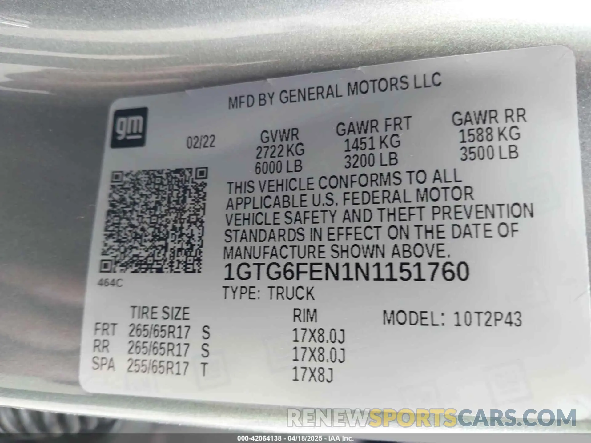 9 Photograph of a damaged car 1GTG6FEN1N1151760 GMC CANYON 2022
