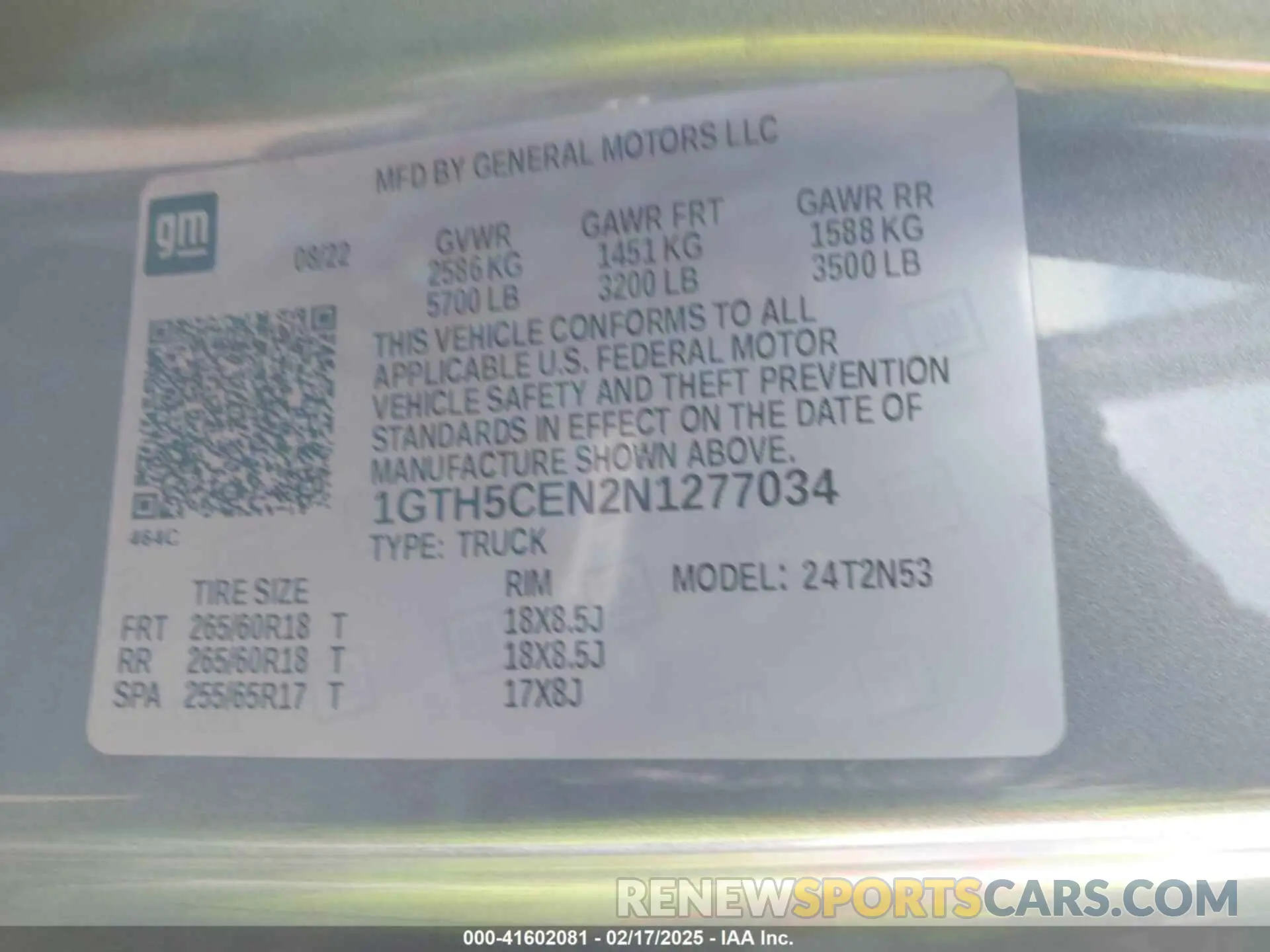 9 Photograph of a damaged car 1GTH5CEN2N1277034 GMC CANYON 2022