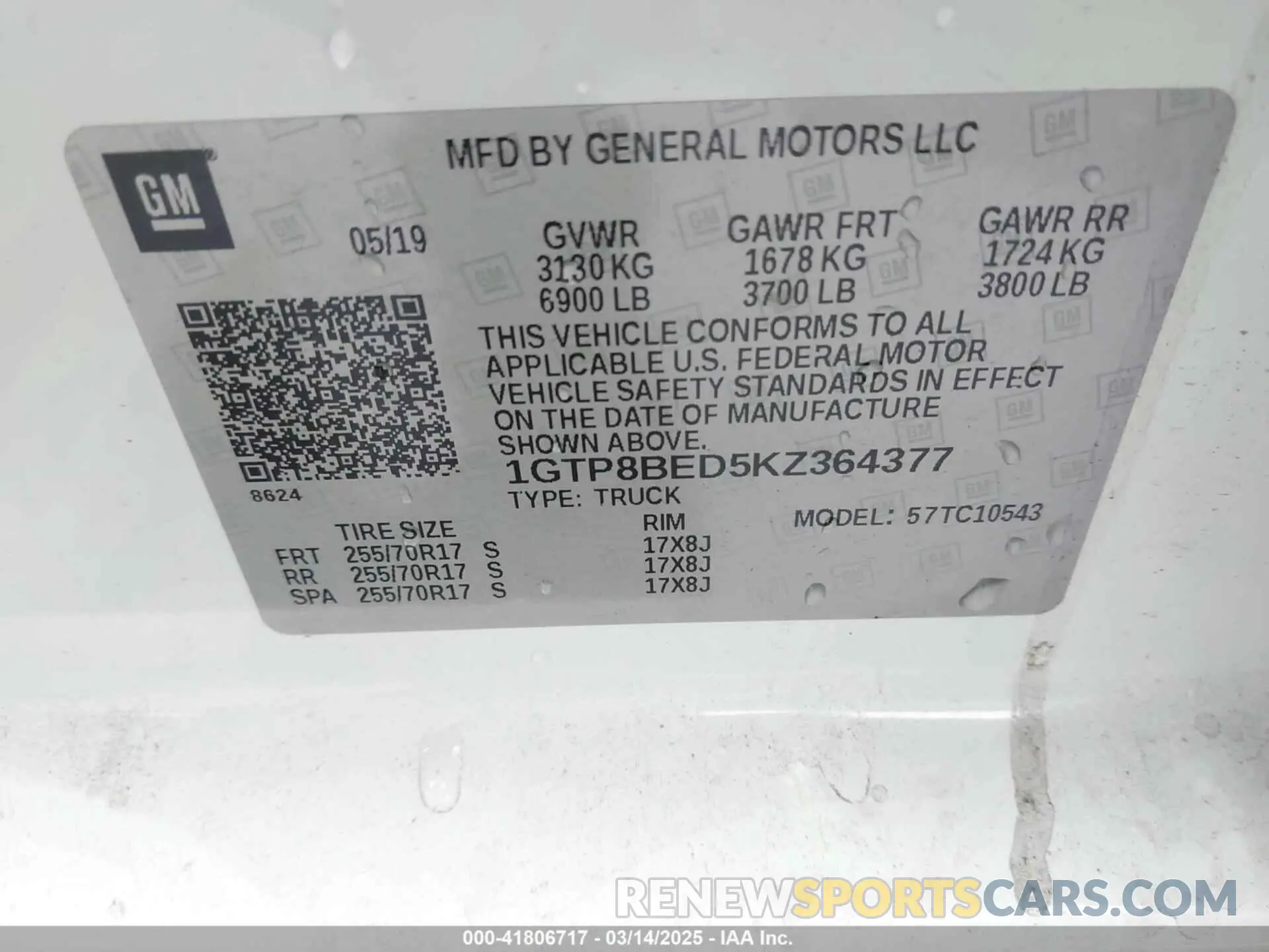 9 Photograph of a damaged car 1GTP8BED5KZ364377 GMC SIERRA 1500 2019