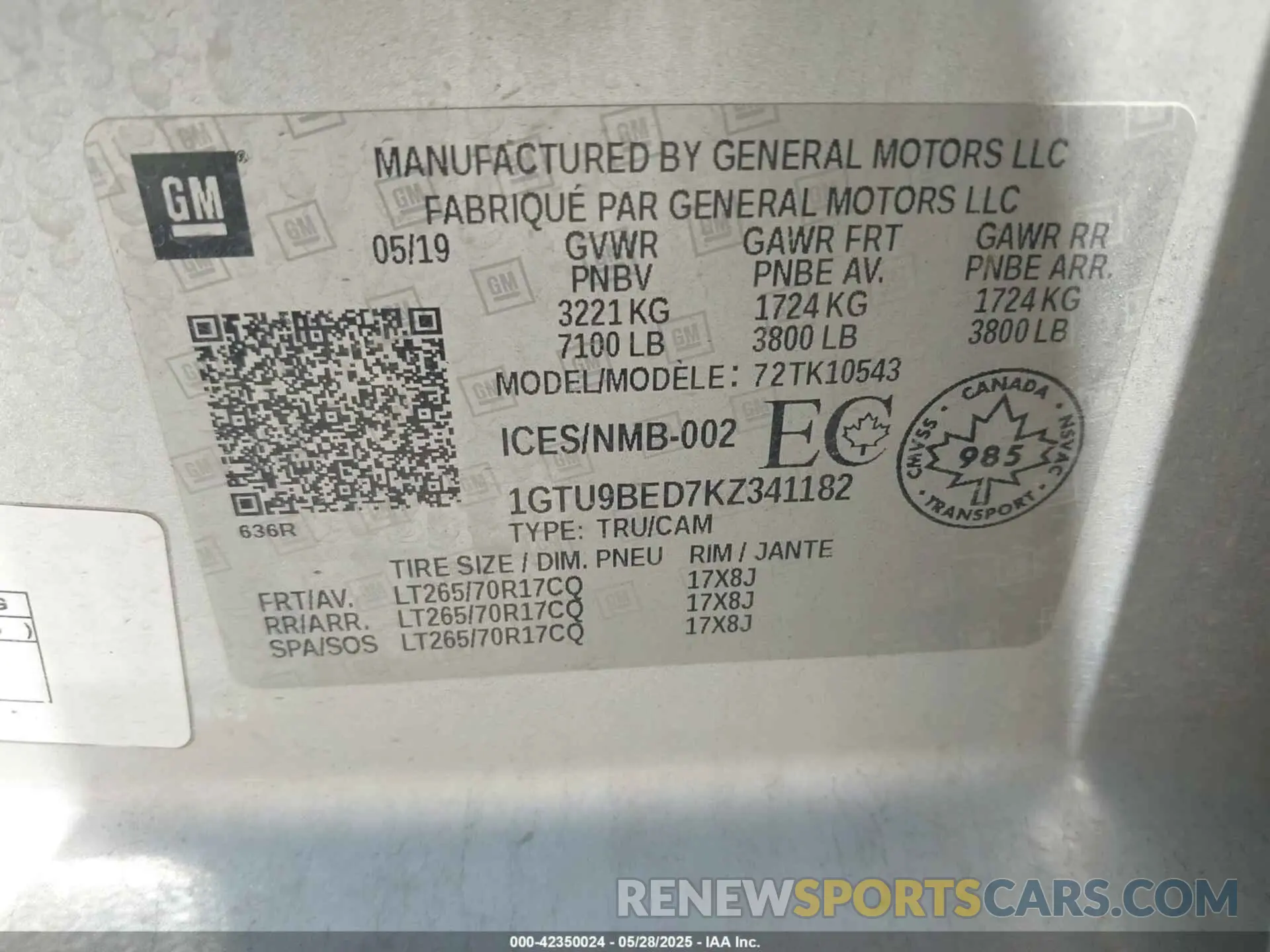 9 Photograph of a damaged car 1GTU9BED7KZ341182 GMC SIERRA 1500 2019
