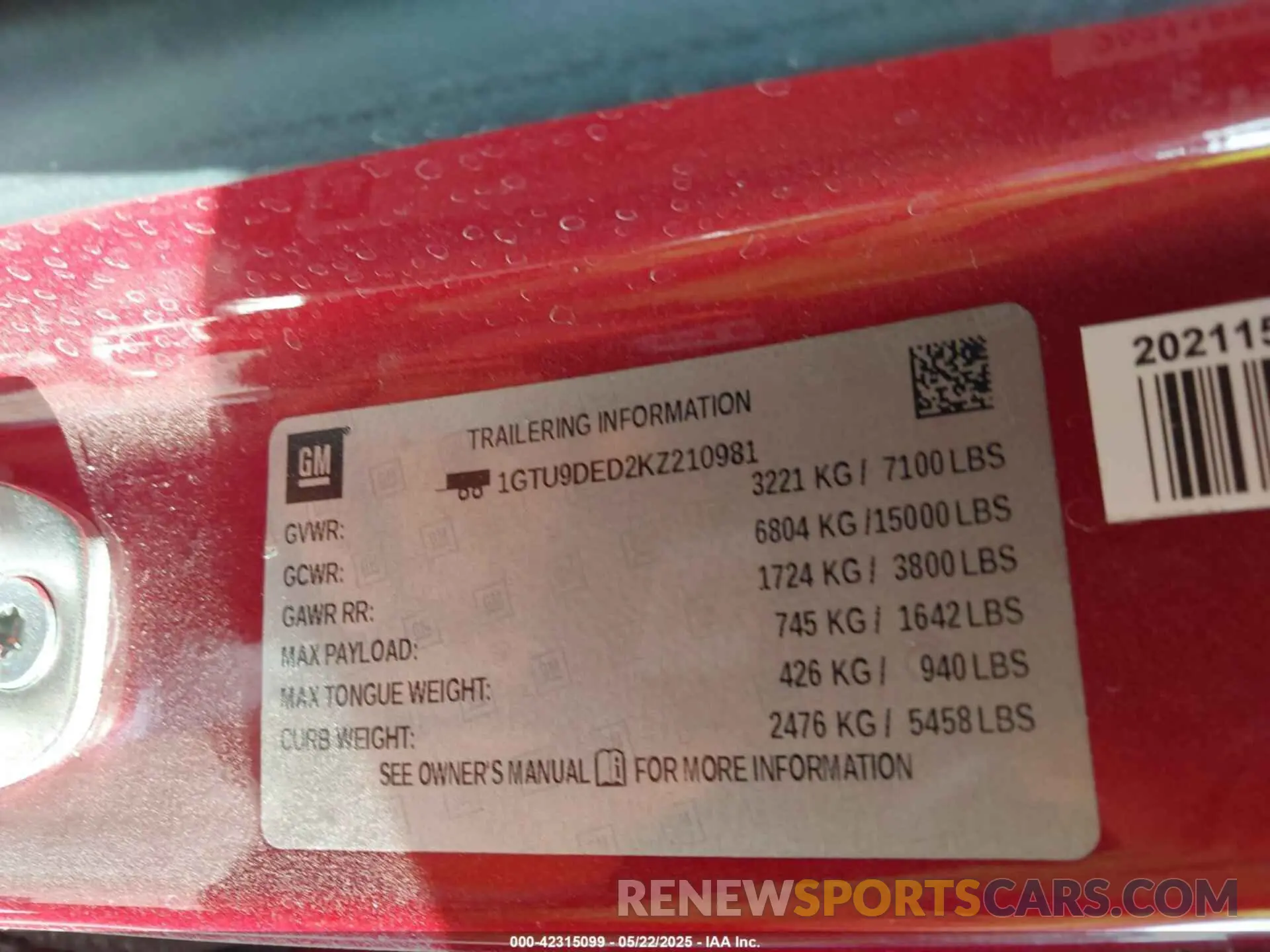 9 Photograph of a damaged car 1GTU9DED2KZ210981 GMC SIERRA 1500 2019