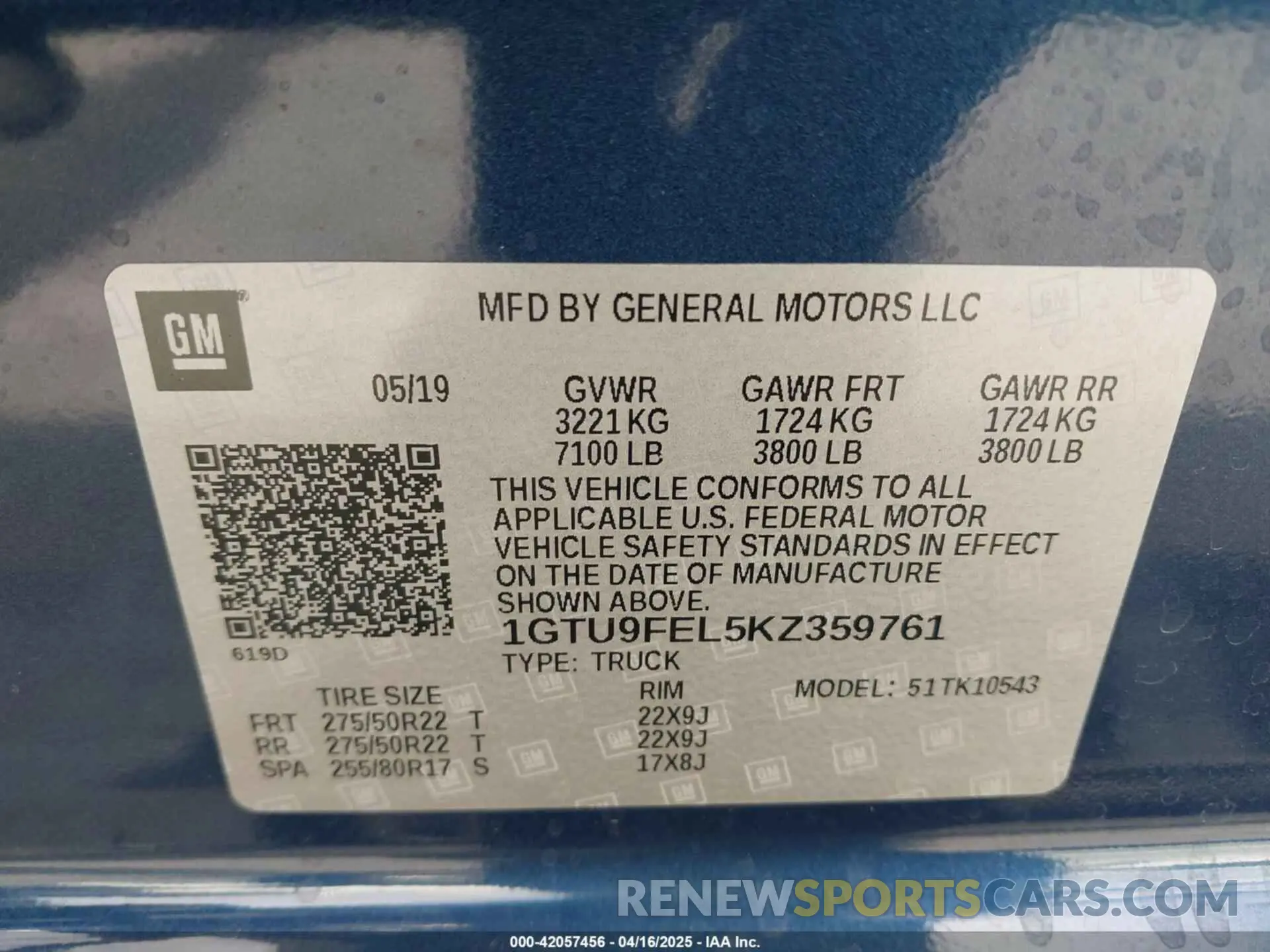 9 Photograph of a damaged car 1GTU9FEL5KZ359761 GMC SIERRA 1500 2019
