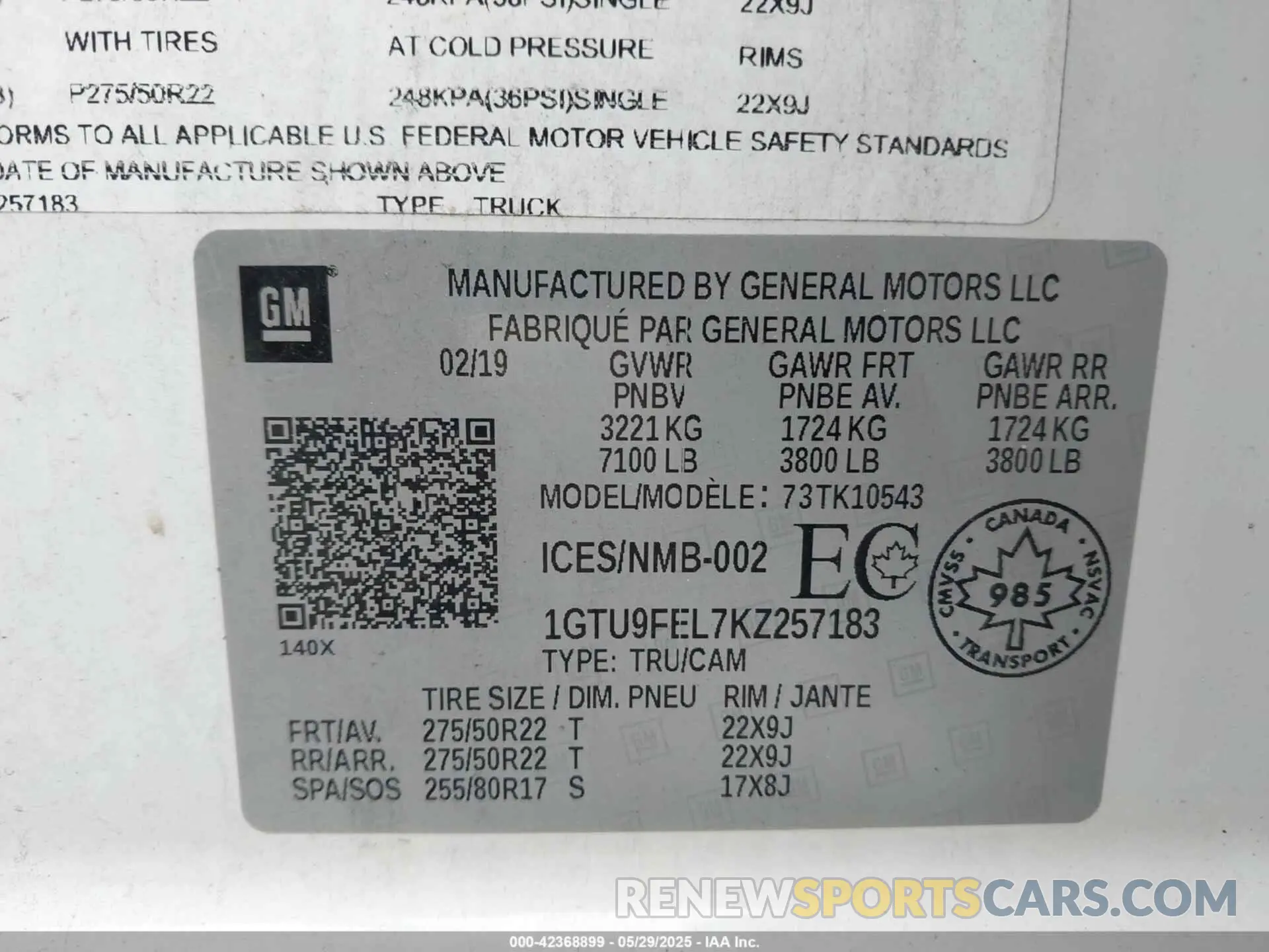 9 Photograph of a damaged car 1GTU9FEL7KZ257183 GMC SIERRA 1500 2019