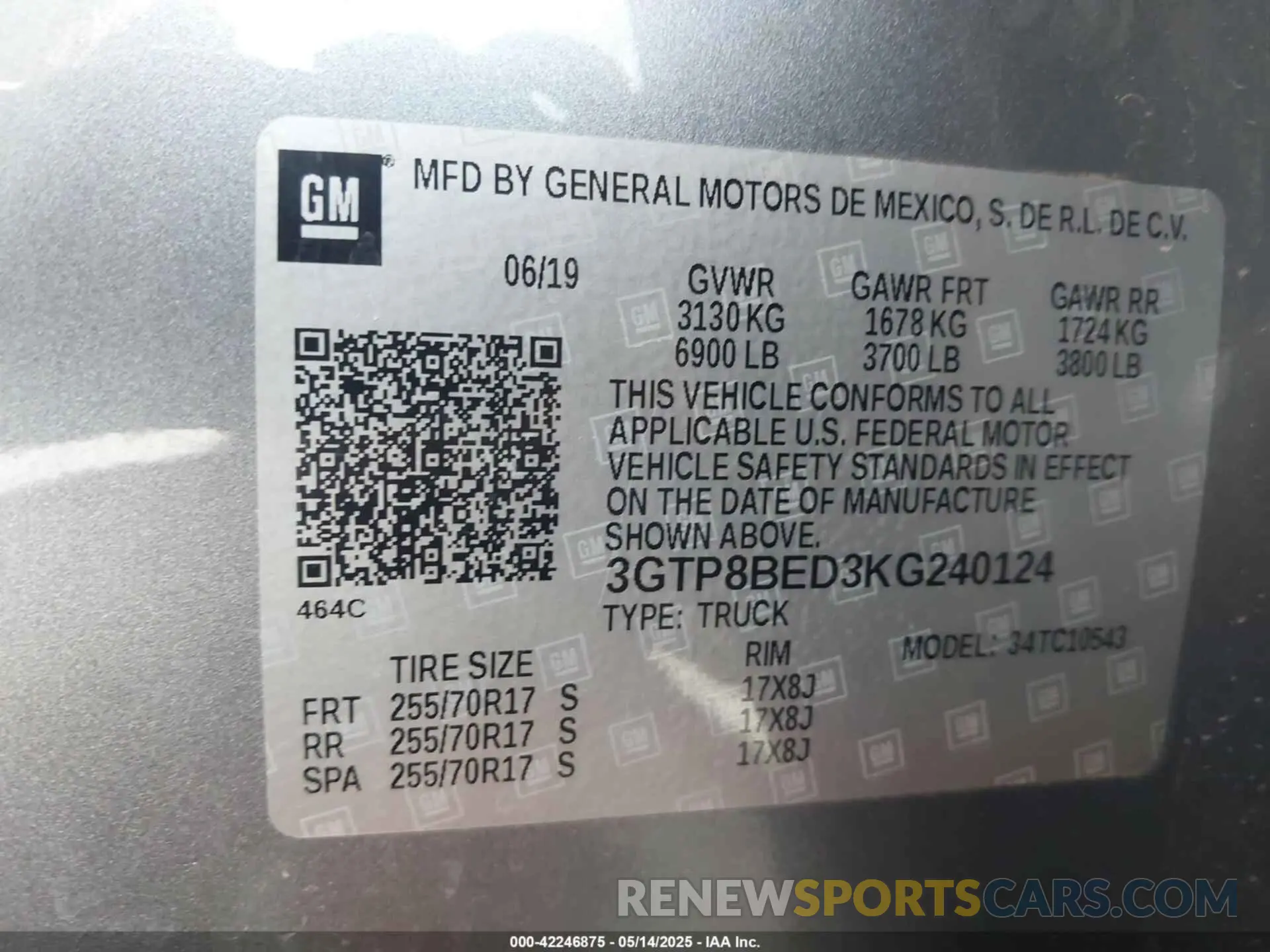 9 Photograph of a damaged car 3GTP8BED3KG240124 GMC SIERRA 1500 2019