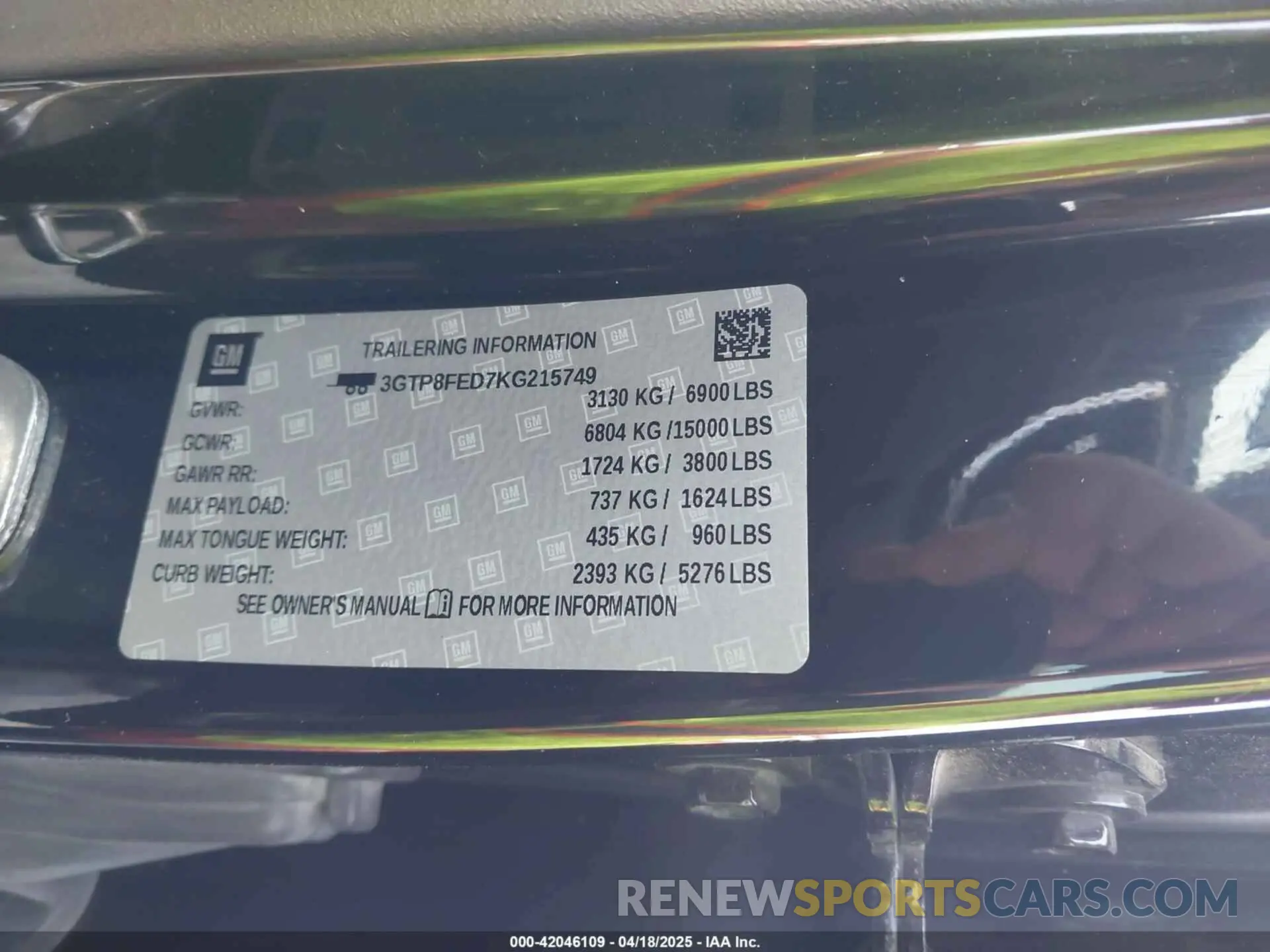 9 Photograph of a damaged car 3GTP8FED7KG215749 GMC SIERRA 1500 2019