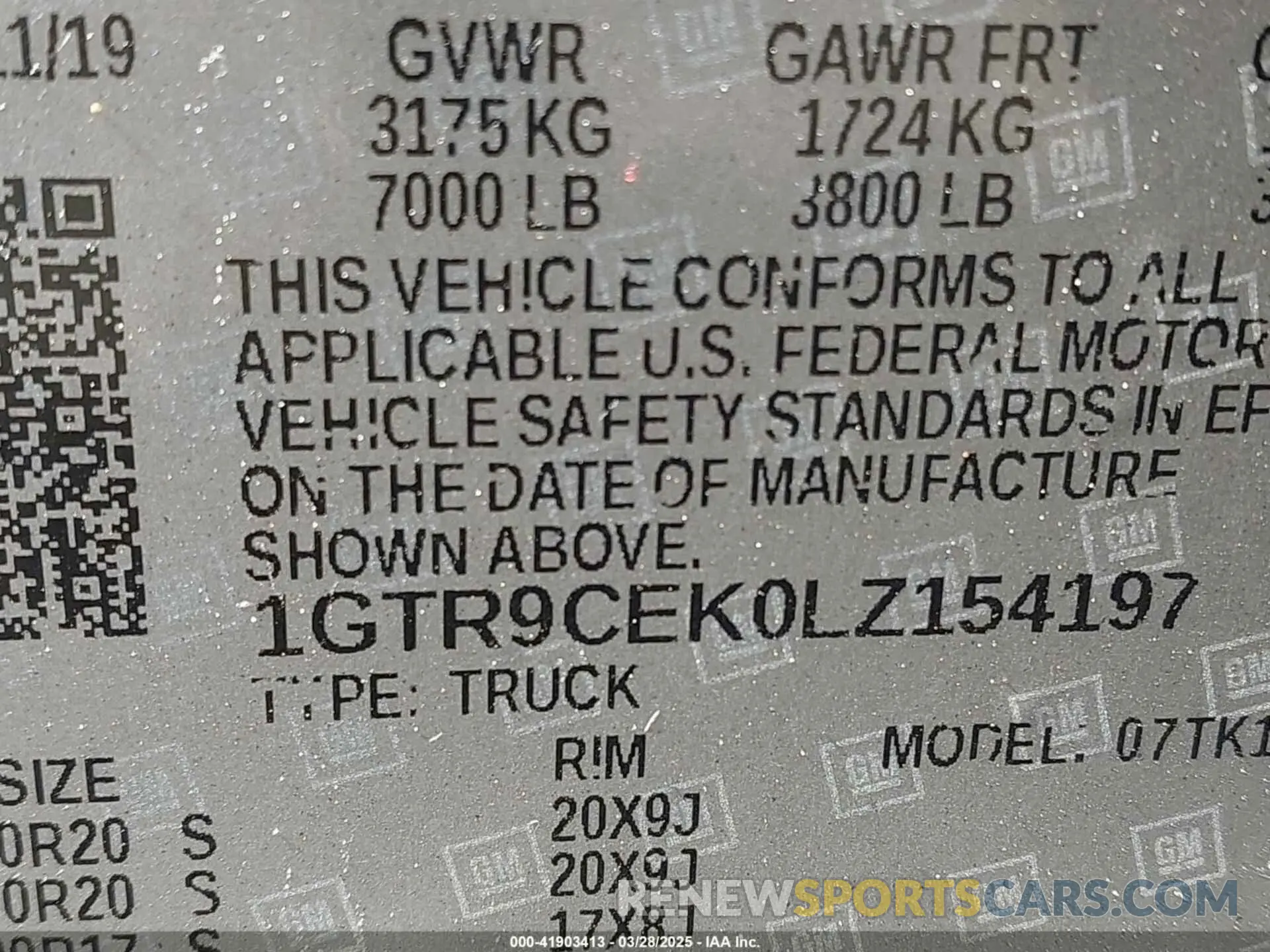 9 Photograph of a damaged car 1GTR9CEK0LZ154197 GMC SIERRA 1500 2020