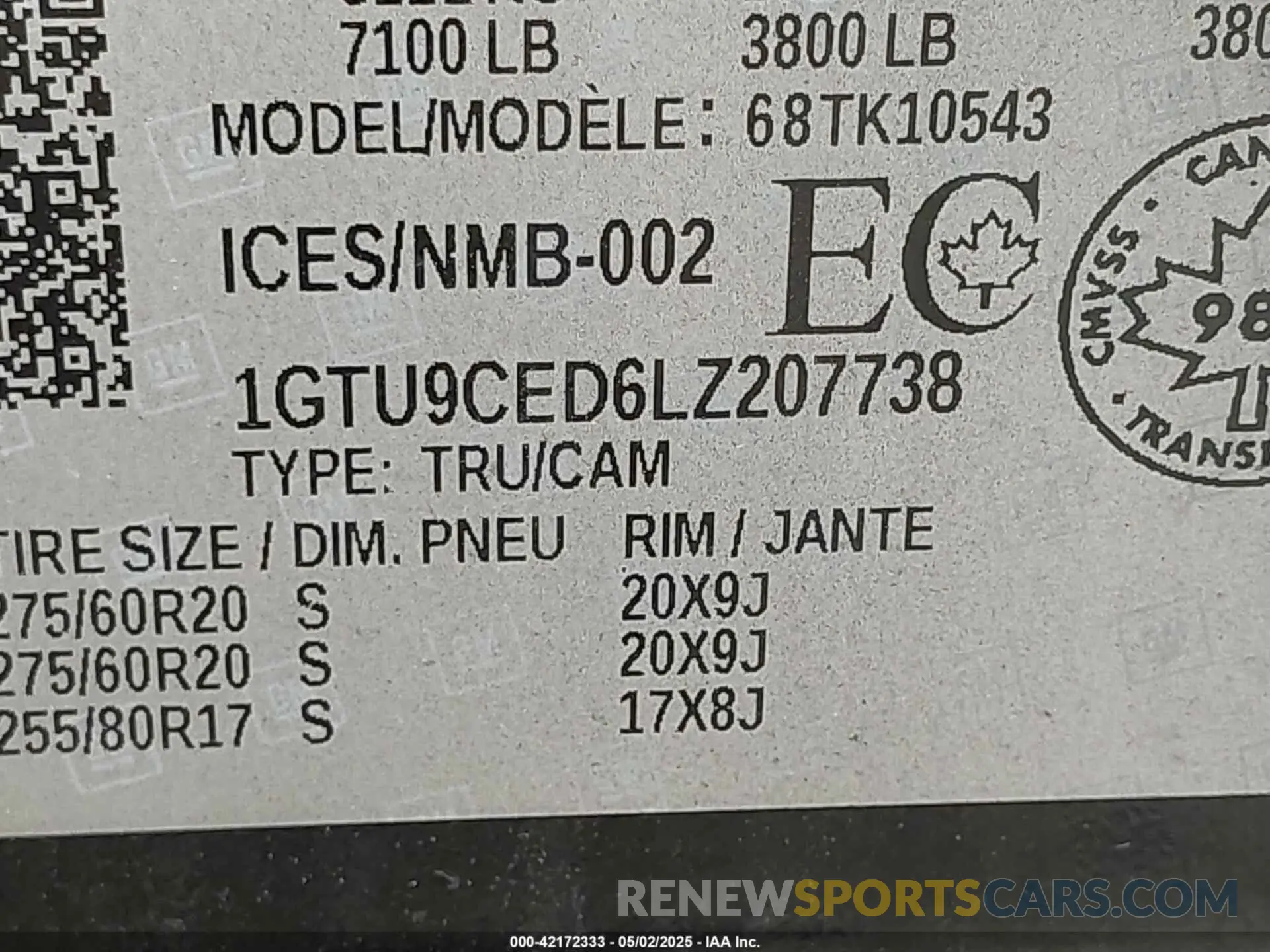 9 Photograph of a damaged car 1GTU9CED6LZ207738 GMC SIERRA 1500 2020