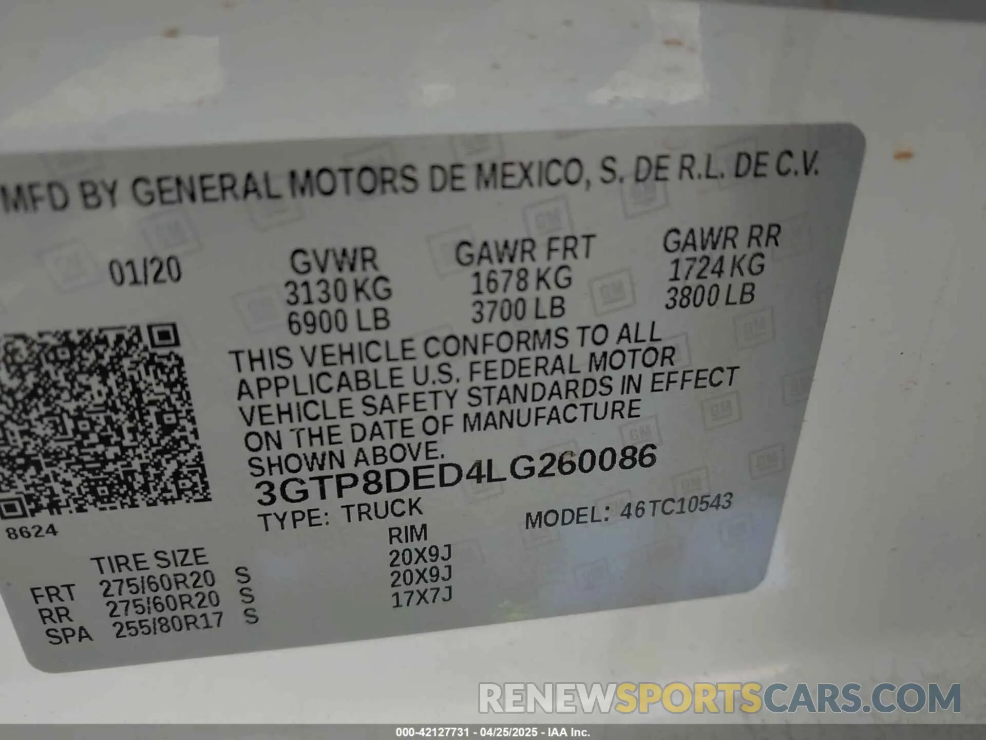 9 Photograph of a damaged car 3GTP8DED4LG260086 GMC SIERRA 1500 2020