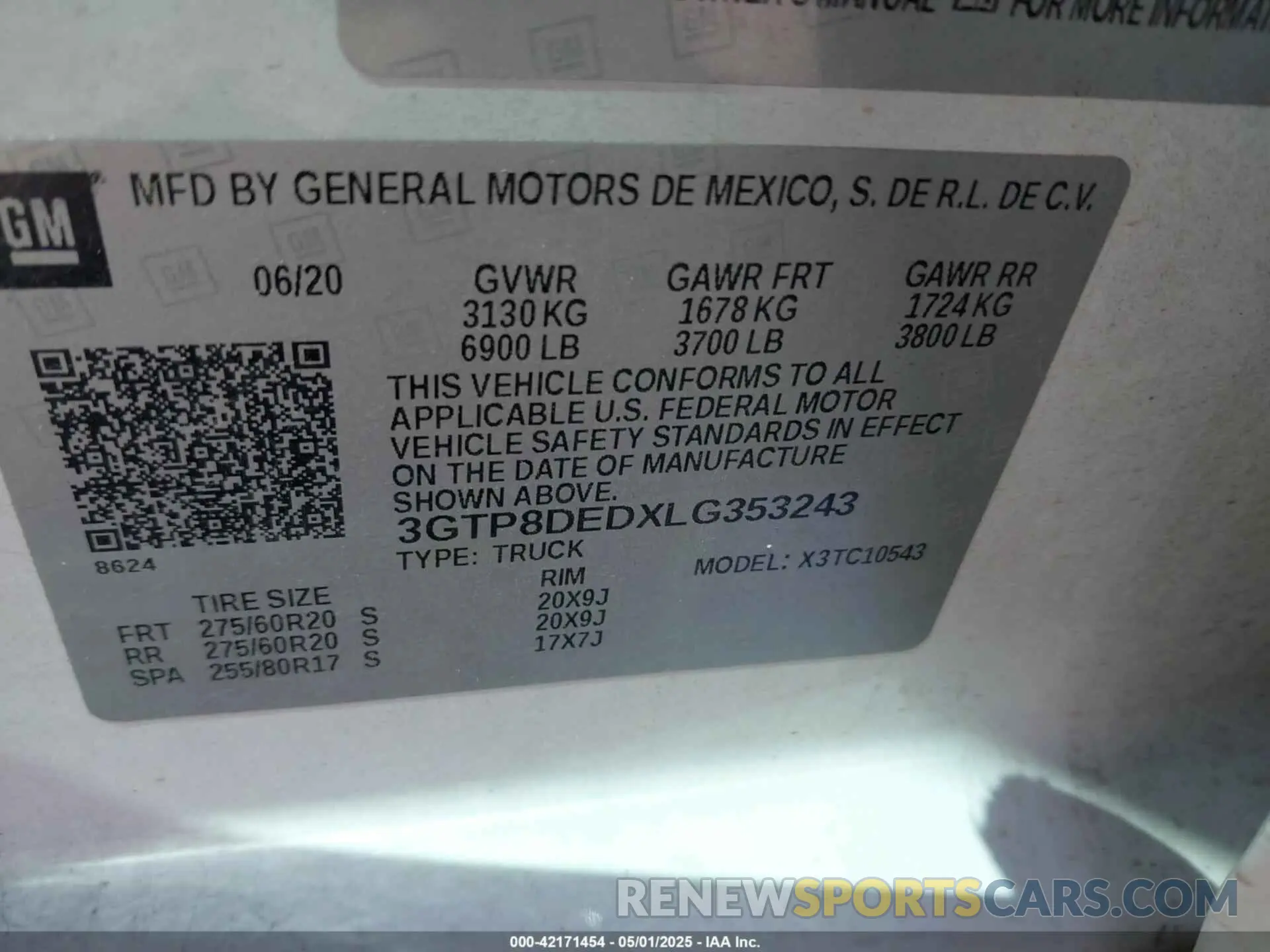 9 Photograph of a damaged car 3GTP8DEDXLG353243 GMC SIERRA 1500 2020