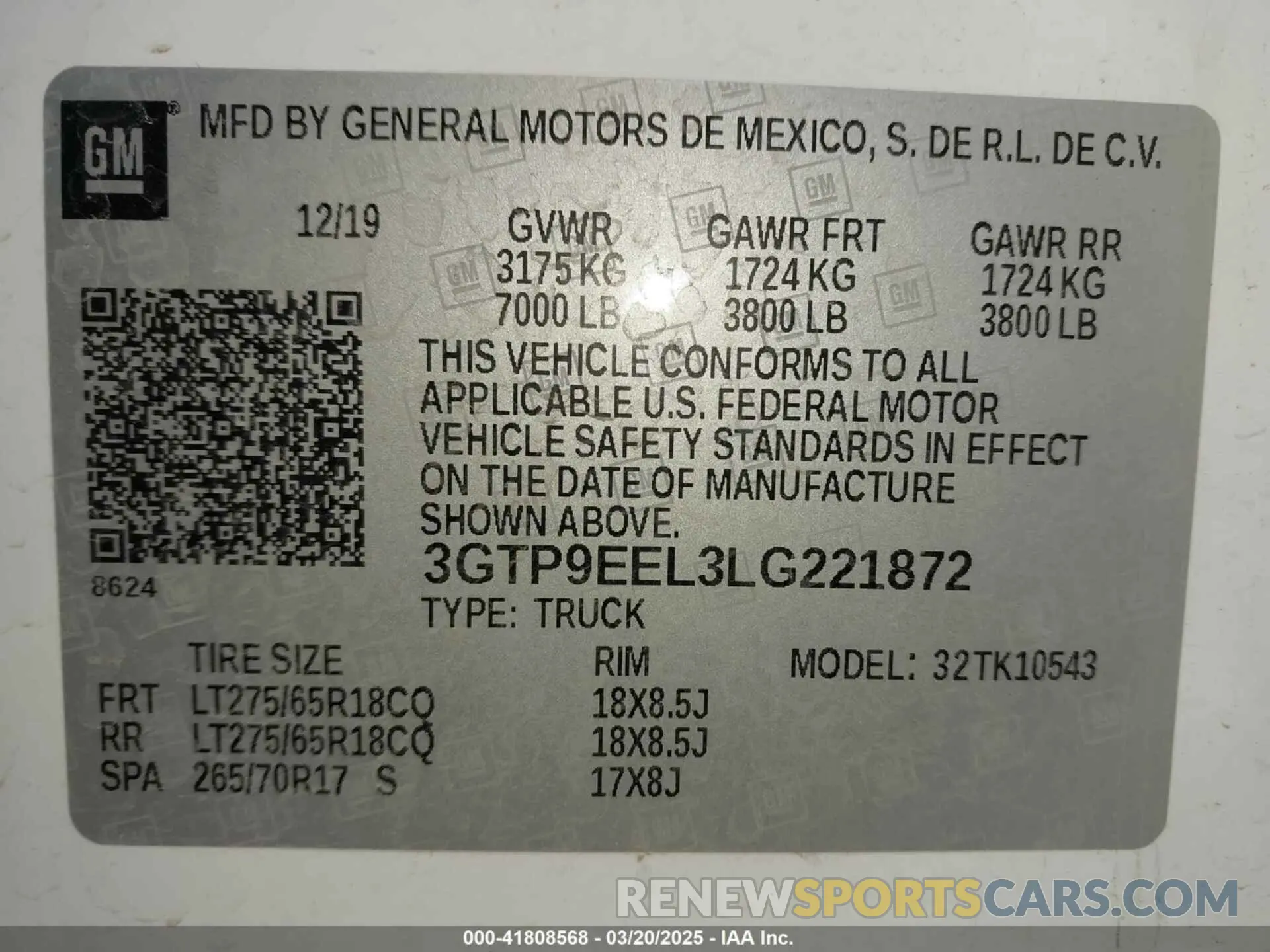 9 Photograph of a damaged car 3GTP9EEL3LG221872 GMC SIERRA 1500 2020