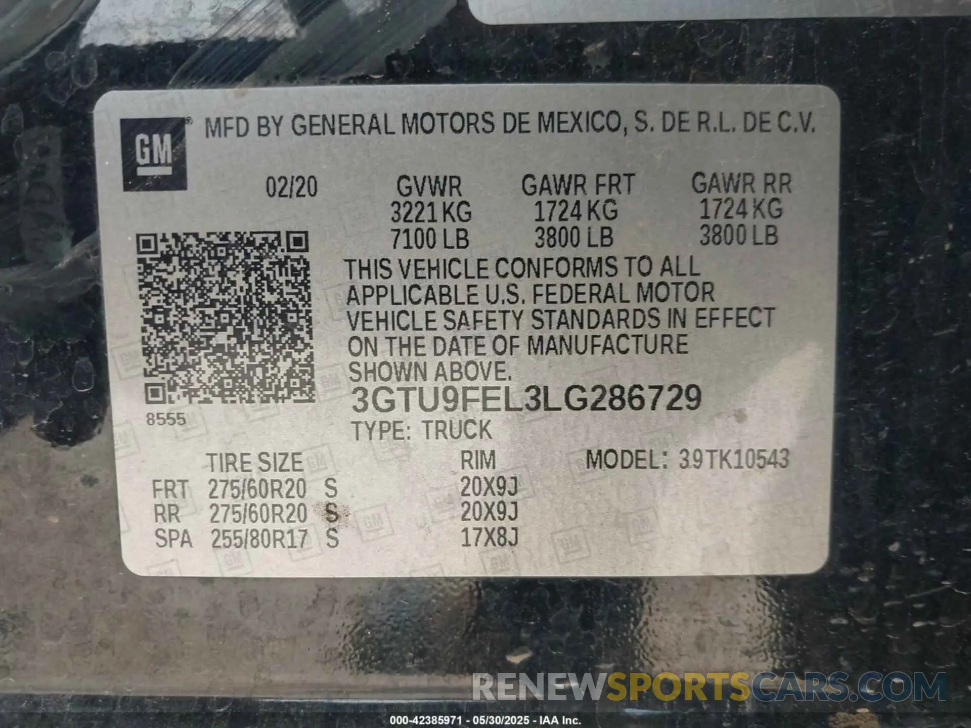 9 Photograph of a damaged car 3GTU9FEL3LG286729 GMC SIERRA 1500 2020