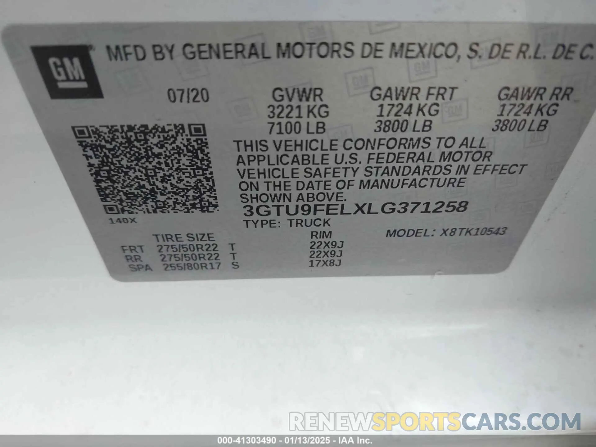 9 Photograph of a damaged car 3GTU9FELXLG371258 GMC SIERRA 1500 2020