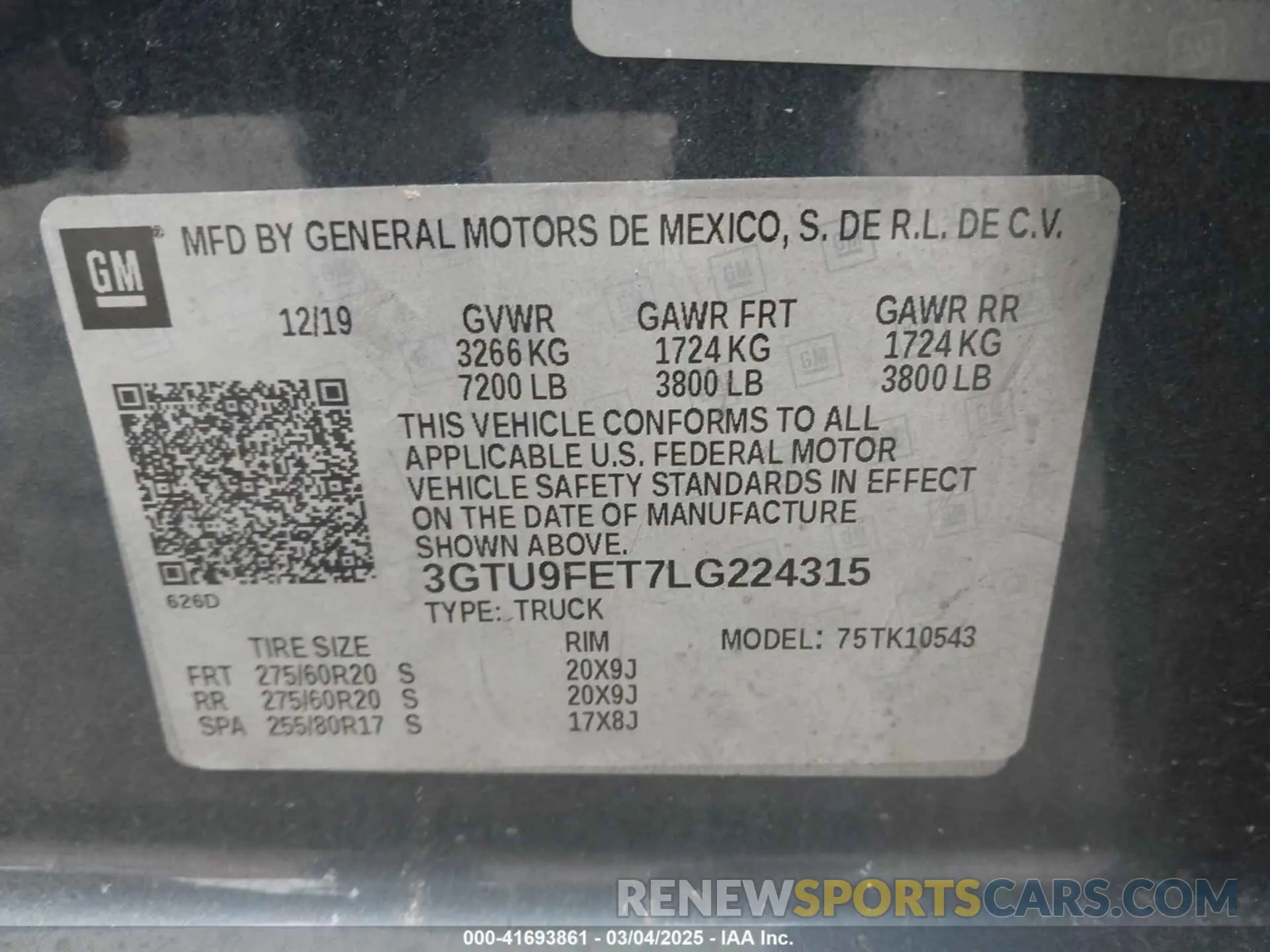 9 Photograph of a damaged car 3GTU9FET7LG224315 GMC SIERRA 1500 2020