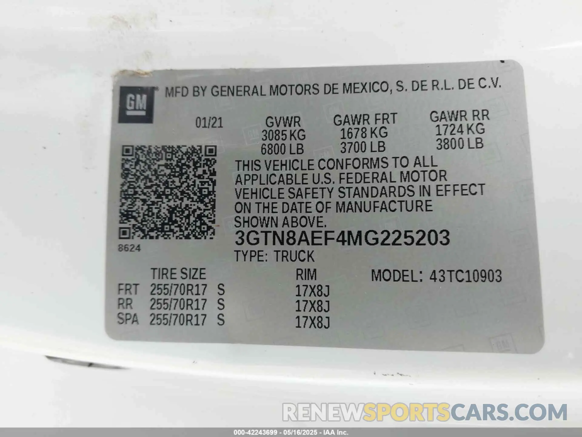 9 Photograph of a damaged car 3GTN8AEF4MG225203 GMC SIERRA 1500 2021