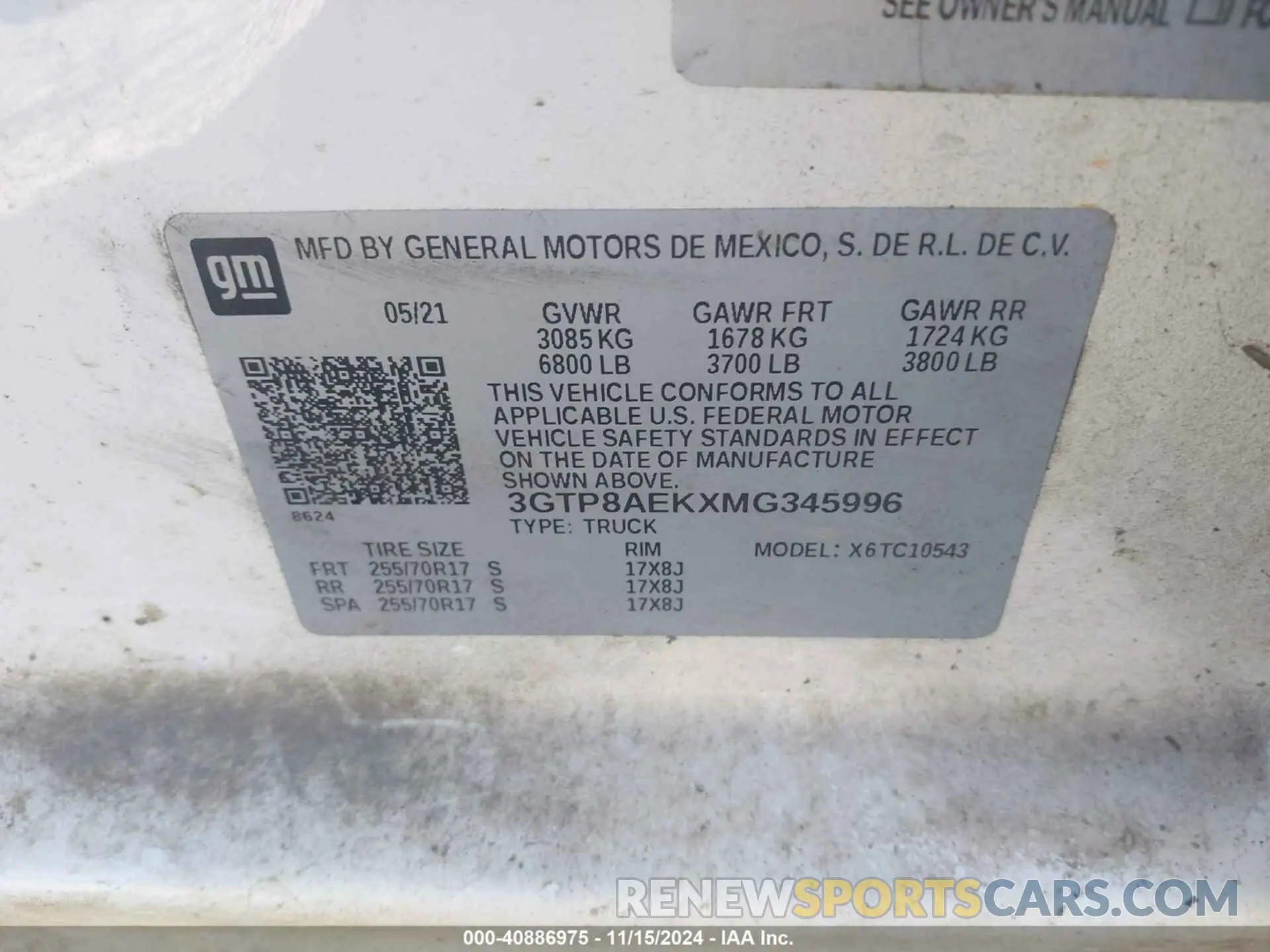 9 Photograph of a damaged car 3GTP8AEKXMG345996 GMC SIERRA 1500 2021