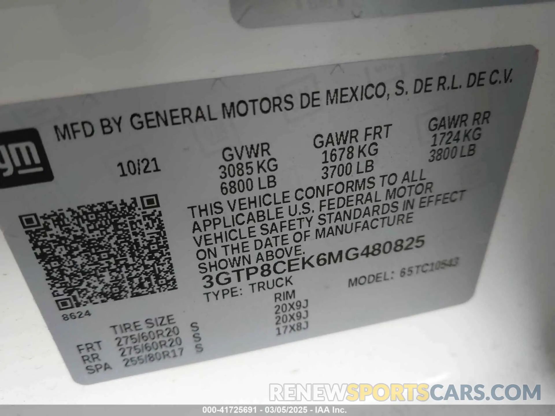 9 Photograph of a damaged car 3GTP8CEK6MG480825 GMC SIERRA 1500 2021