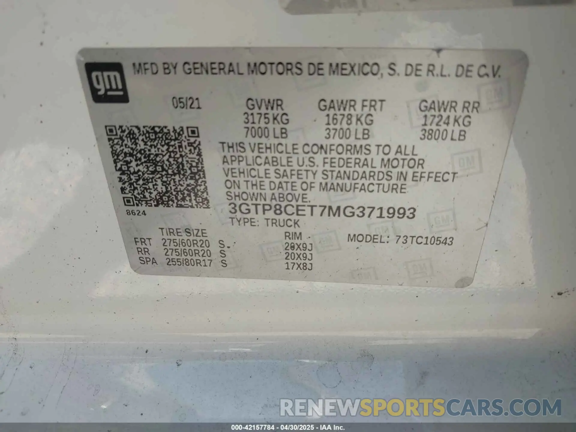 9 Photograph of a damaged car 3GTP8CET7MG371993 GMC SIERRA 1500 2021