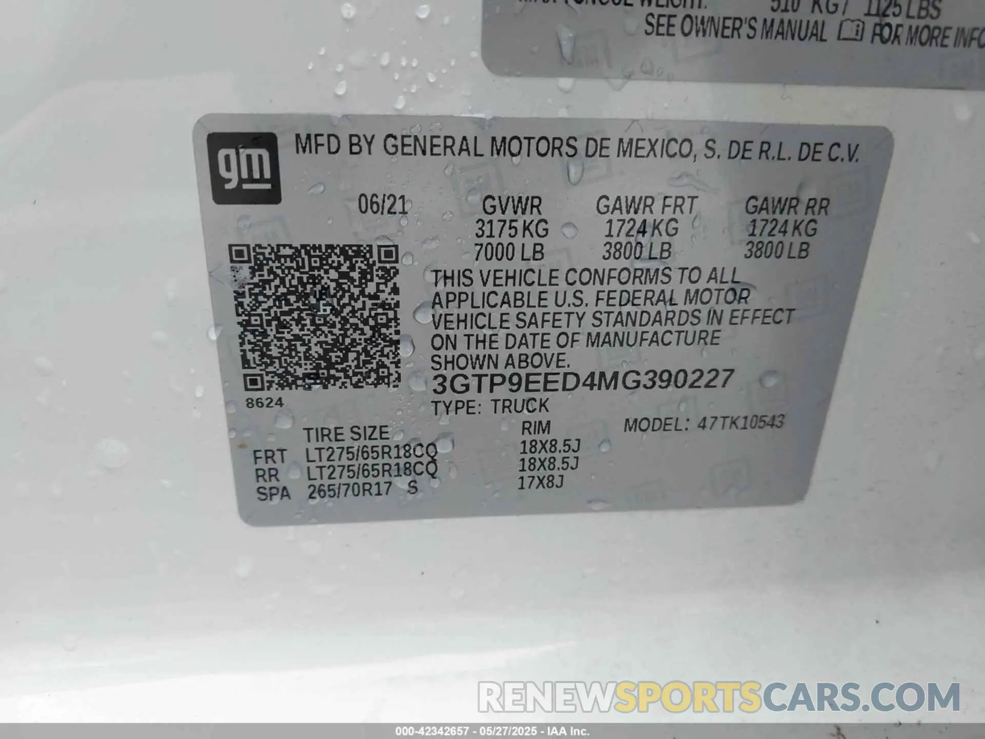 9 Photograph of a damaged car 3GTP9EED4MG390227 GMC SIERRA 1500 2021
