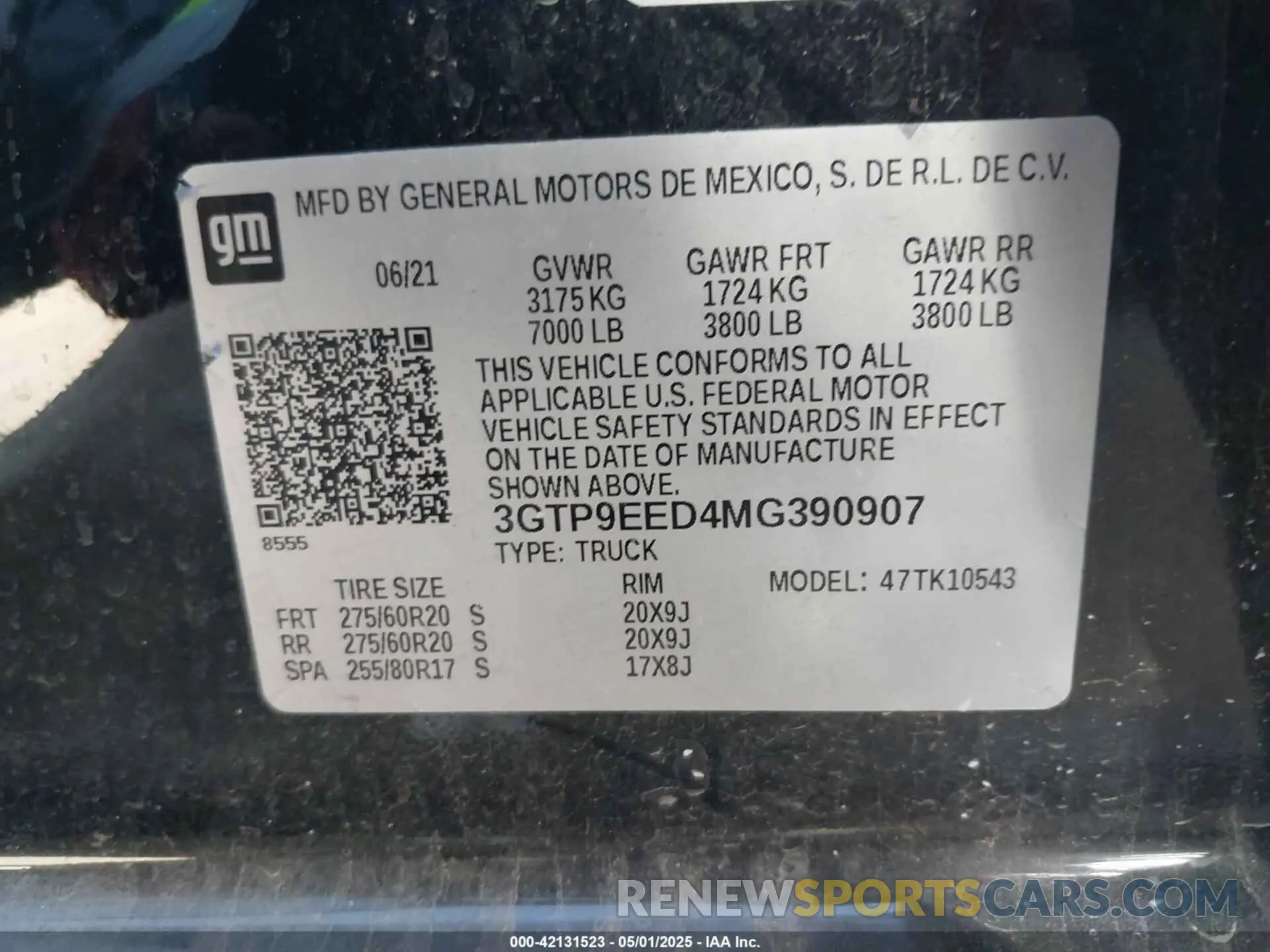 9 Photograph of a damaged car 3GTP9EED4MG390907 GMC SIERRA 1500 2021