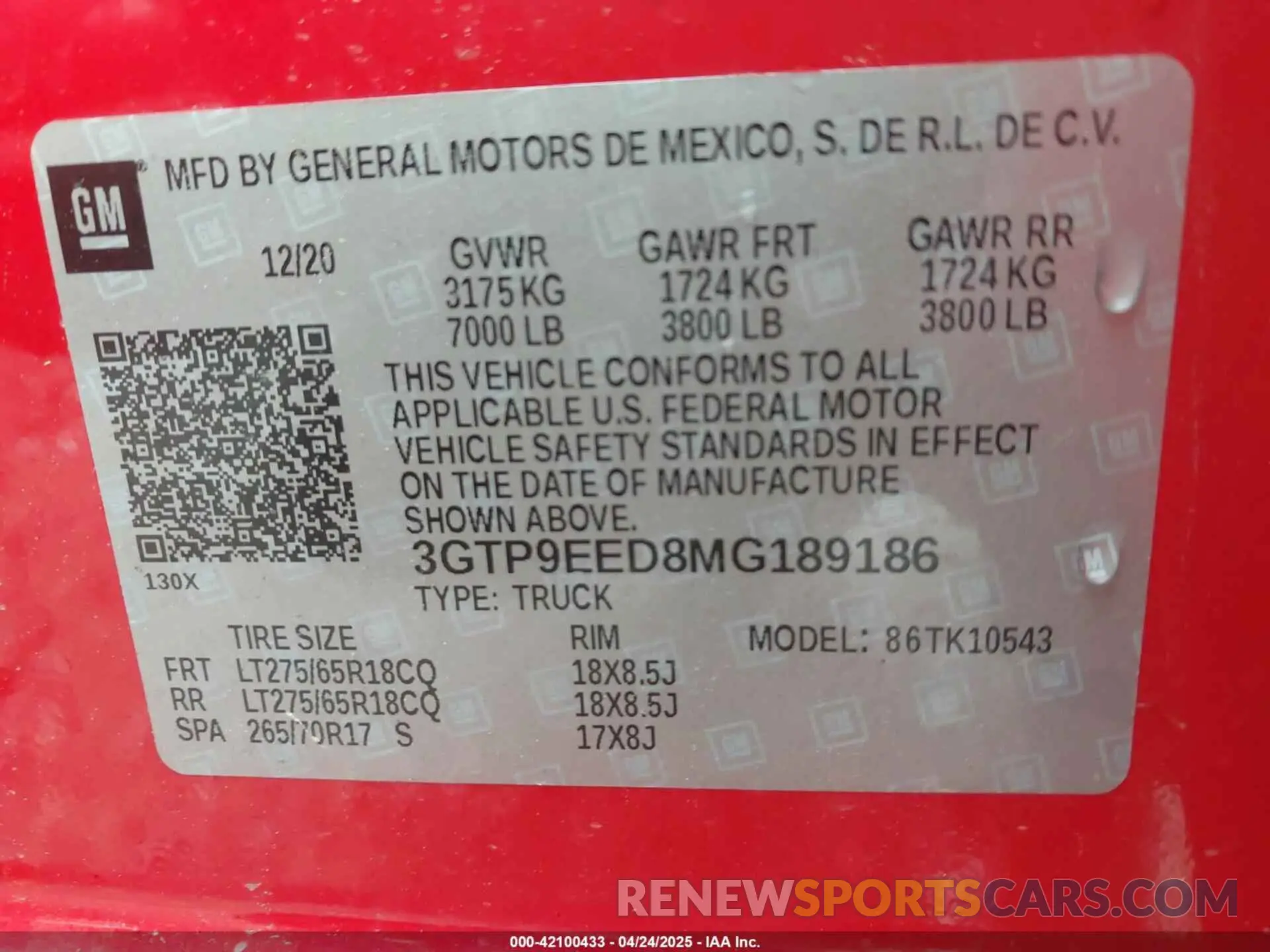 9 Photograph of a damaged car 3GTP9EED8MG189186 GMC SIERRA 1500 2021
