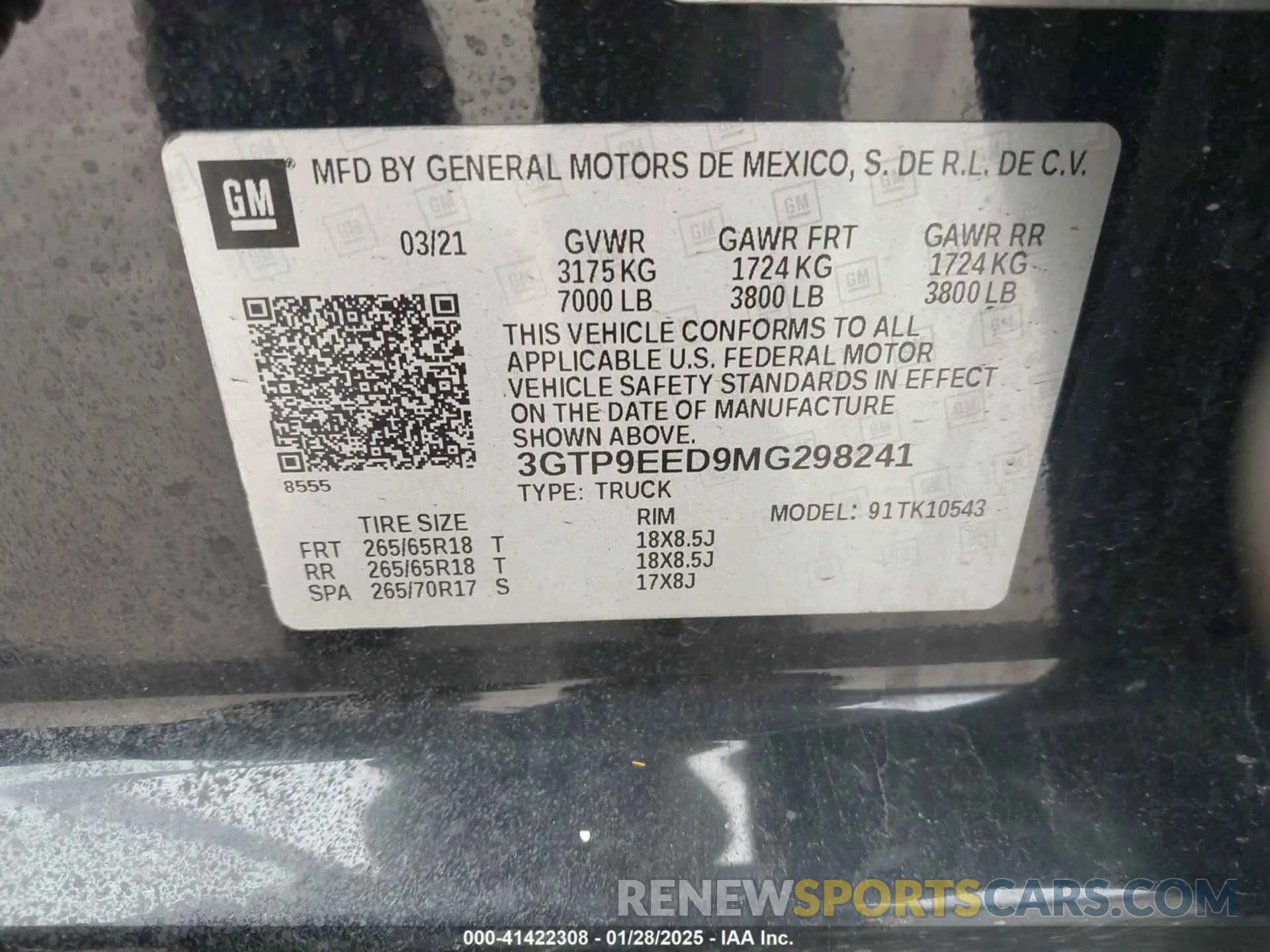 9 Photograph of a damaged car 3GTP9EED9MG298241 GMC SIERRA 1500 2021