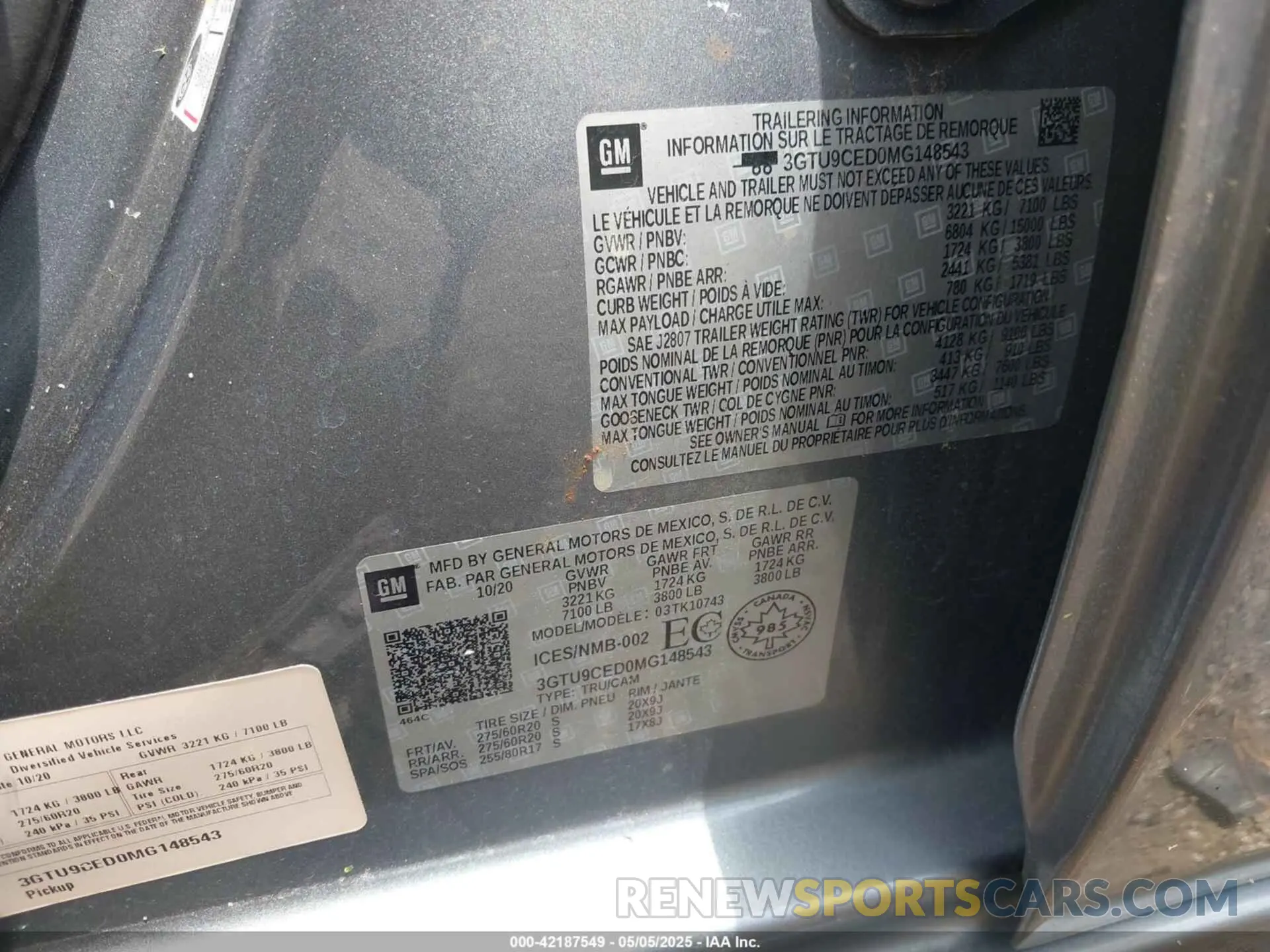 9 Photograph of a damaged car 3GTU9CED0MG148543 GMC SIERRA 1500 2021