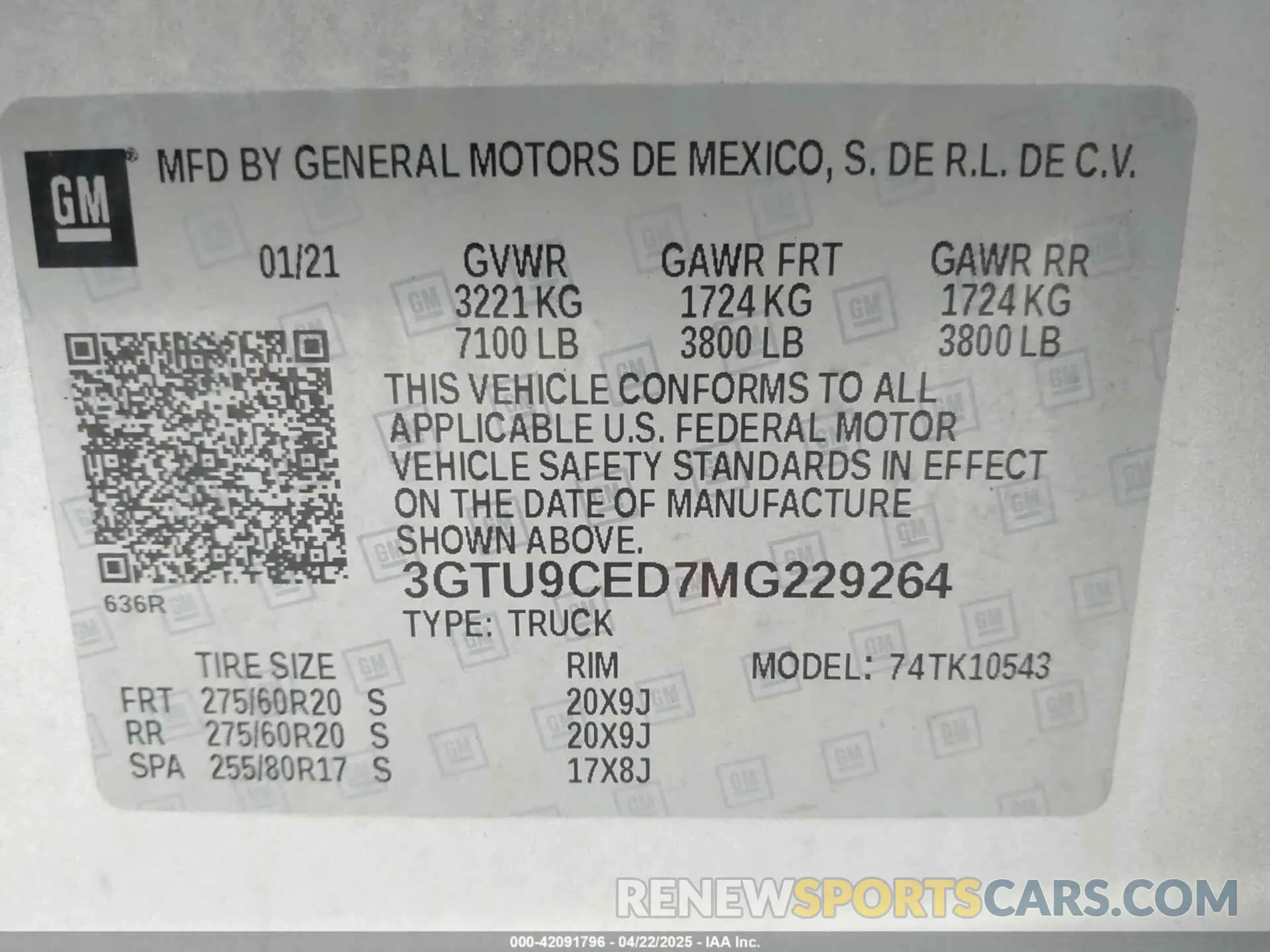 9 Photograph of a damaged car 3GTU9CED7MG229264 GMC SIERRA 1500 2021
